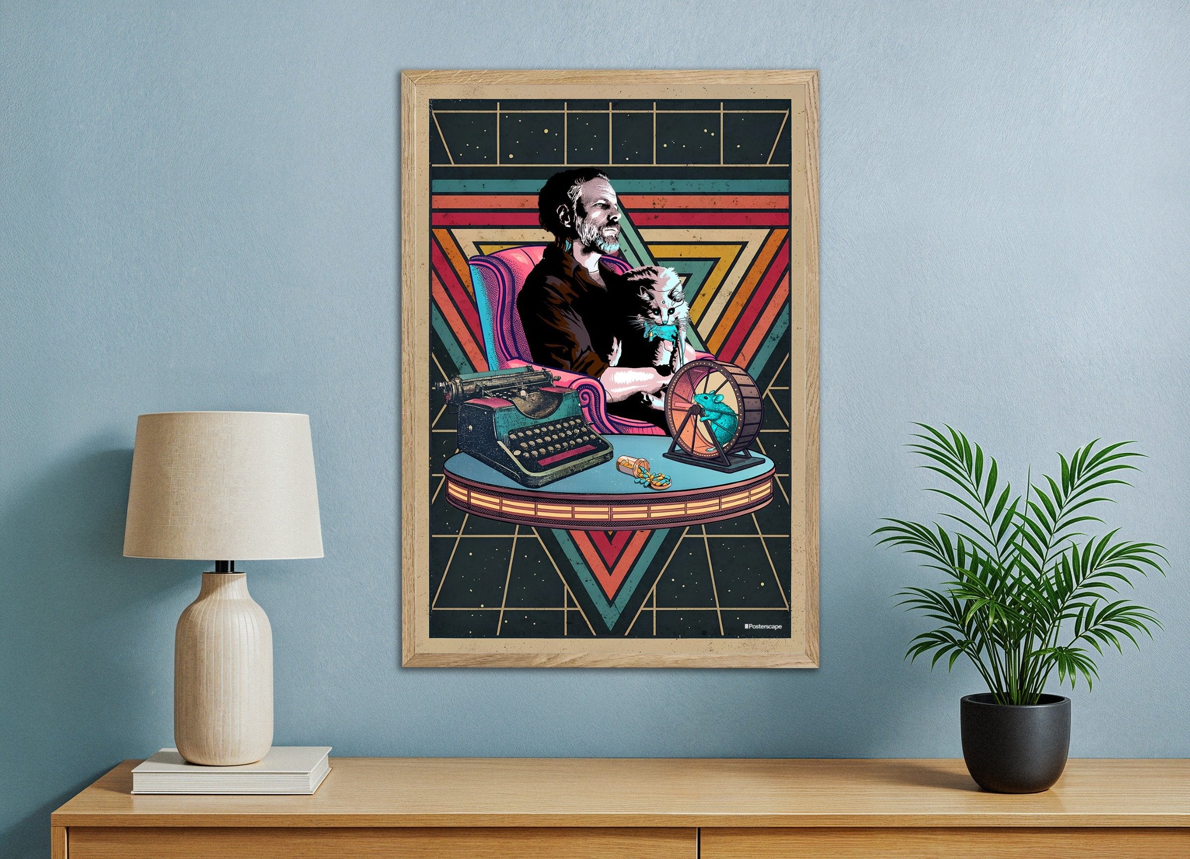 Philip K. Dick Quote Poster - "Ik Ben Levend En Jij Bent Dood" - Retro Sci-Fi Poster