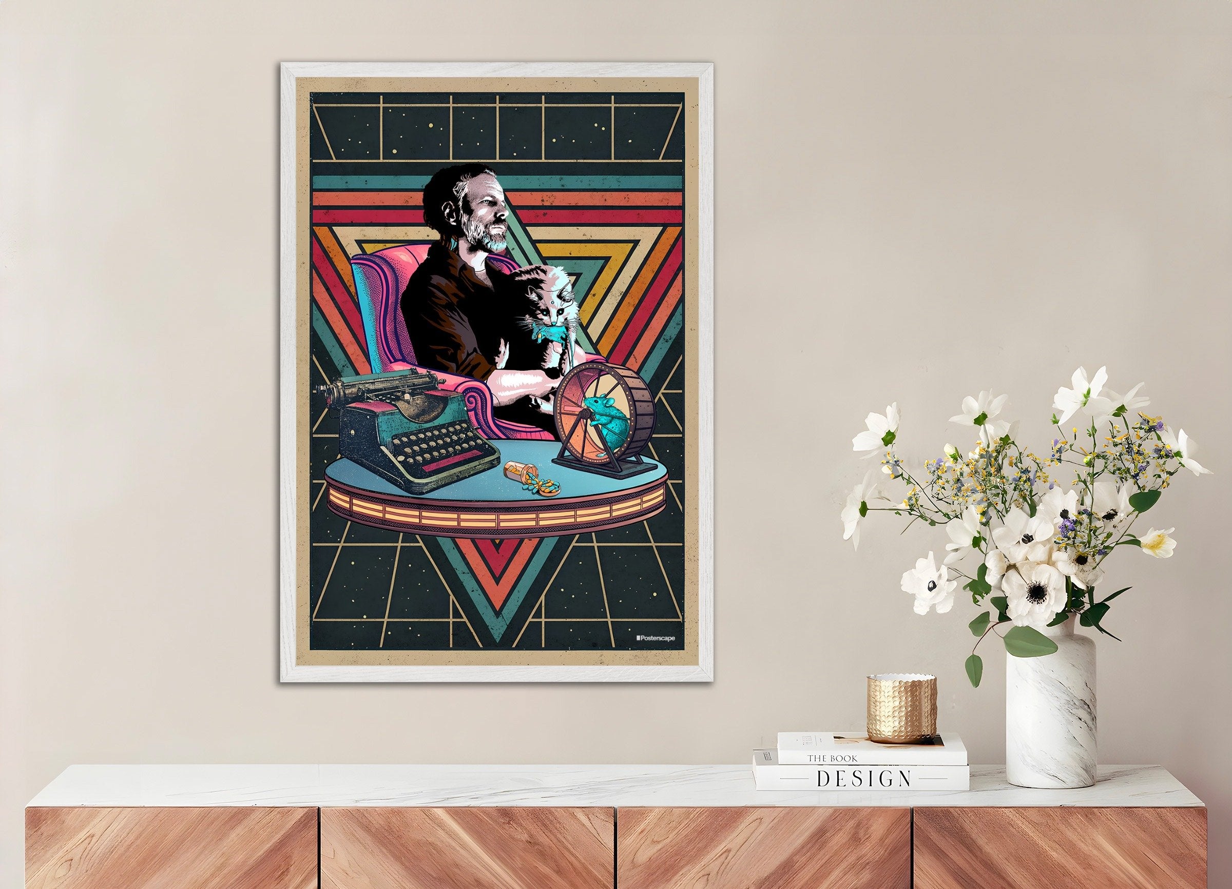 Philip K. Dick Quote Poster - "Ik Ben Levend En Jij Bent Dood" - Retro Sci-Fi Poster