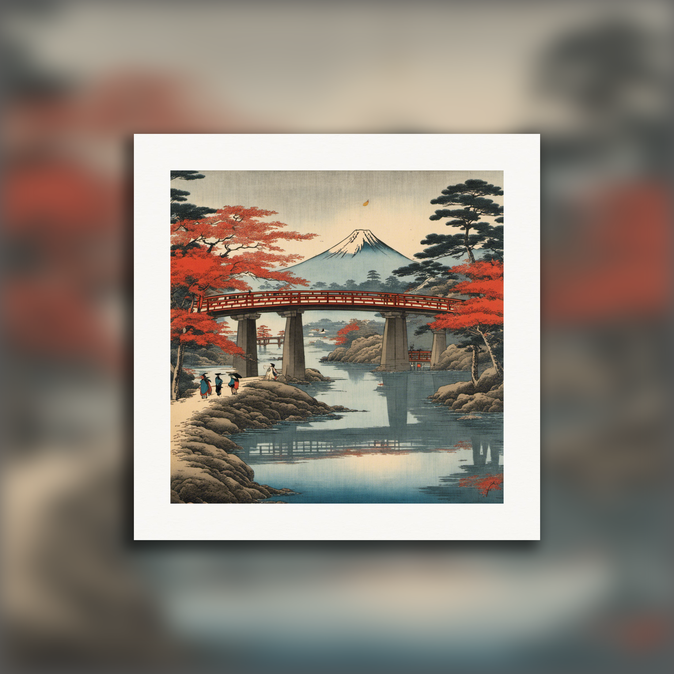 Hiroshige sfeer, Mount Fuji - Poster