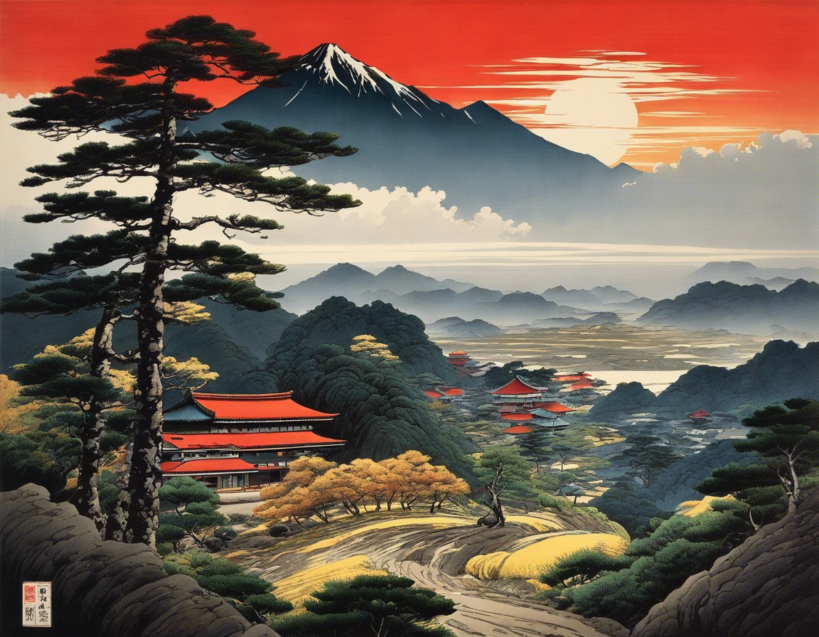 Japanse landschap - Poster