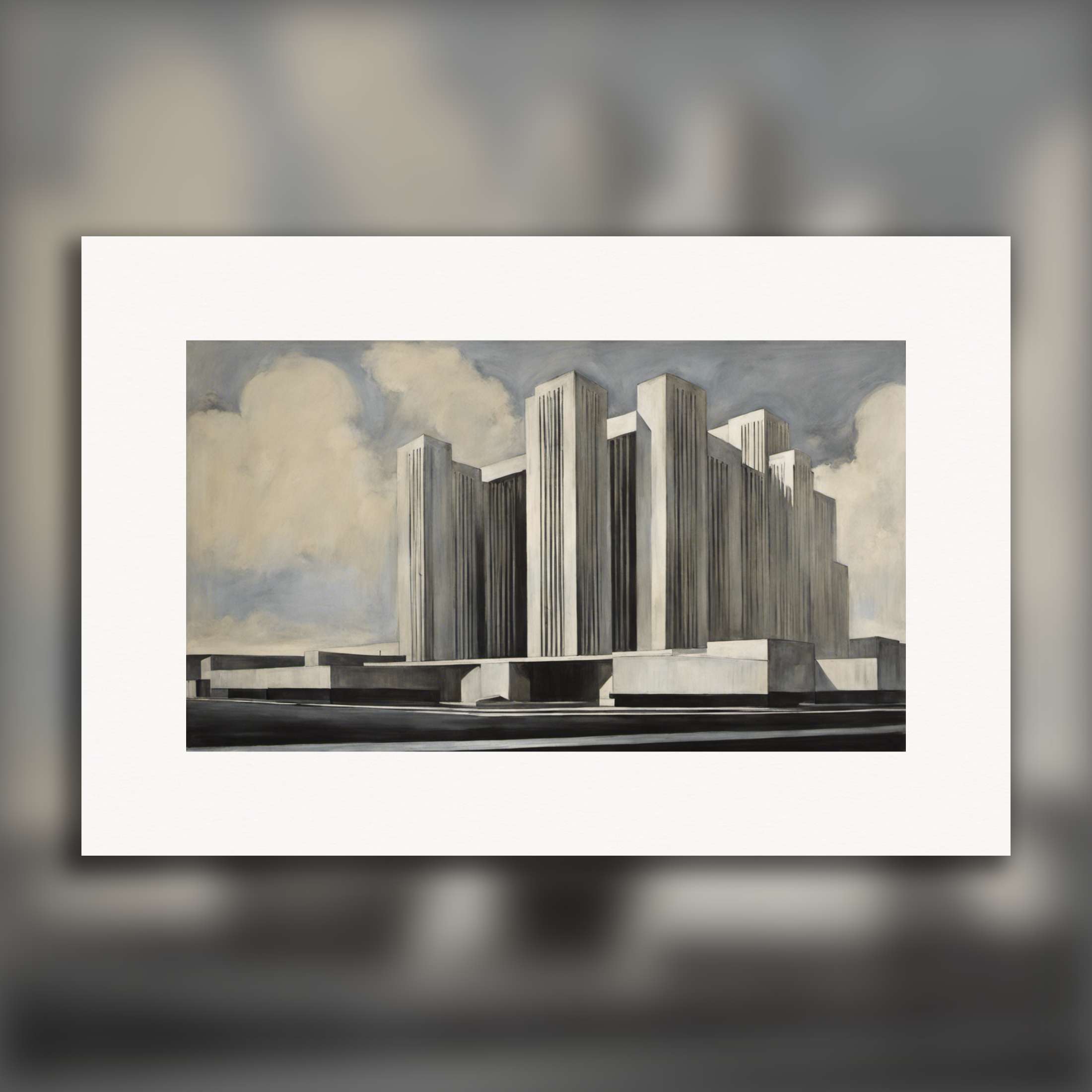 Amerikaanse androgyne expressionistische portretten uit het begin van de 20e eeuw, brutalistische architectuur - Poster