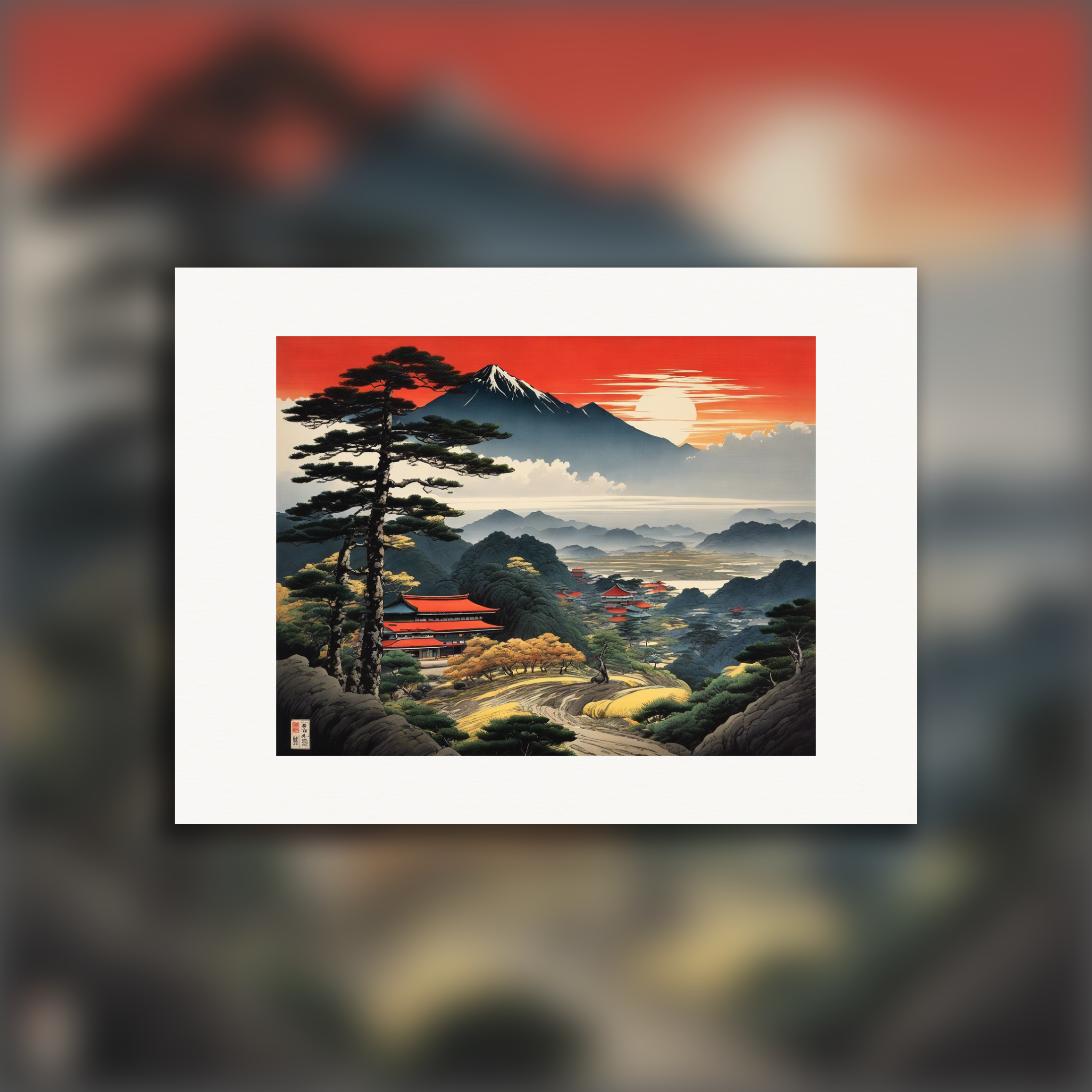 Japanse landschap - Poster