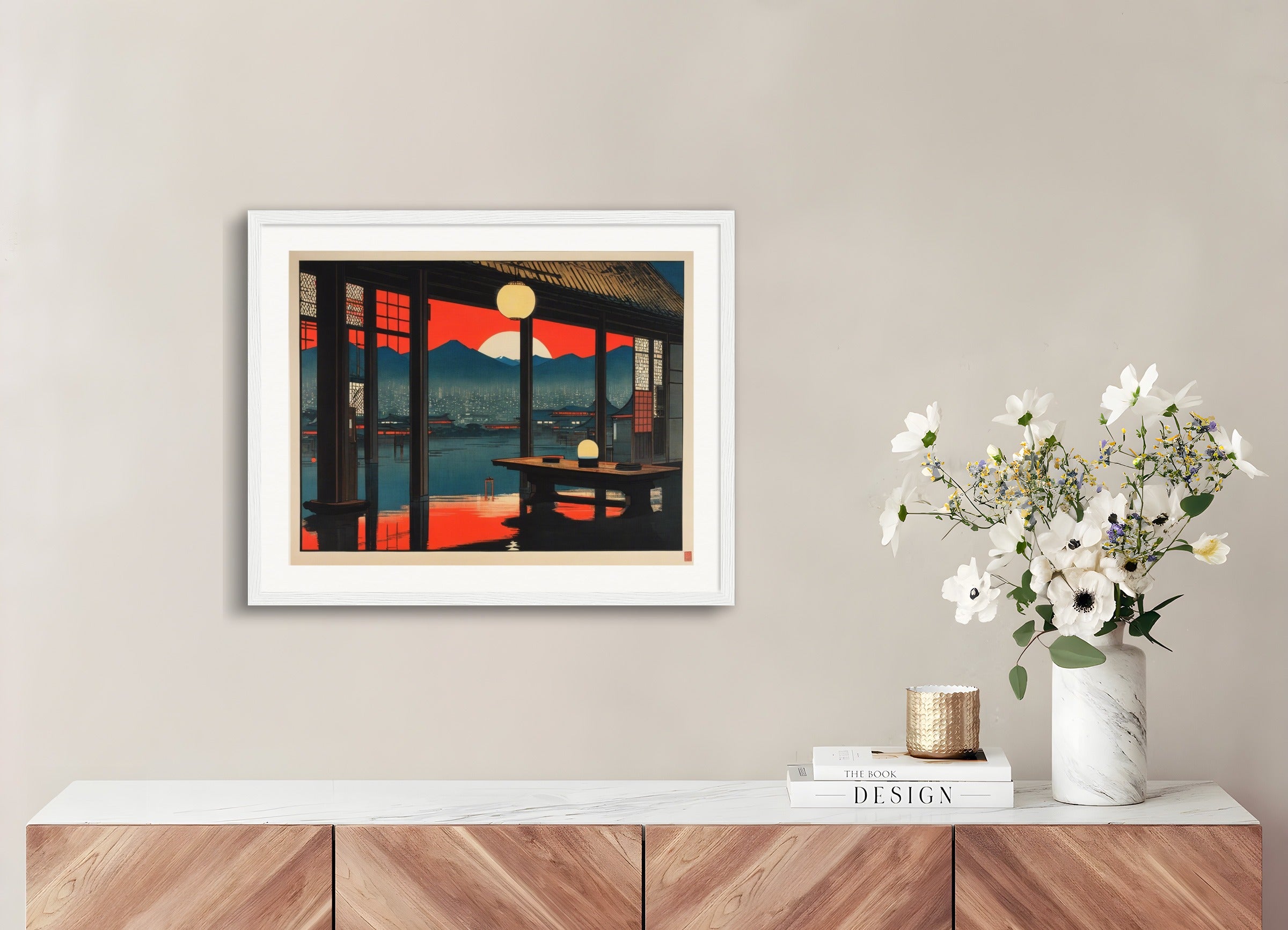 Poster with wood frame: Hiroshige,