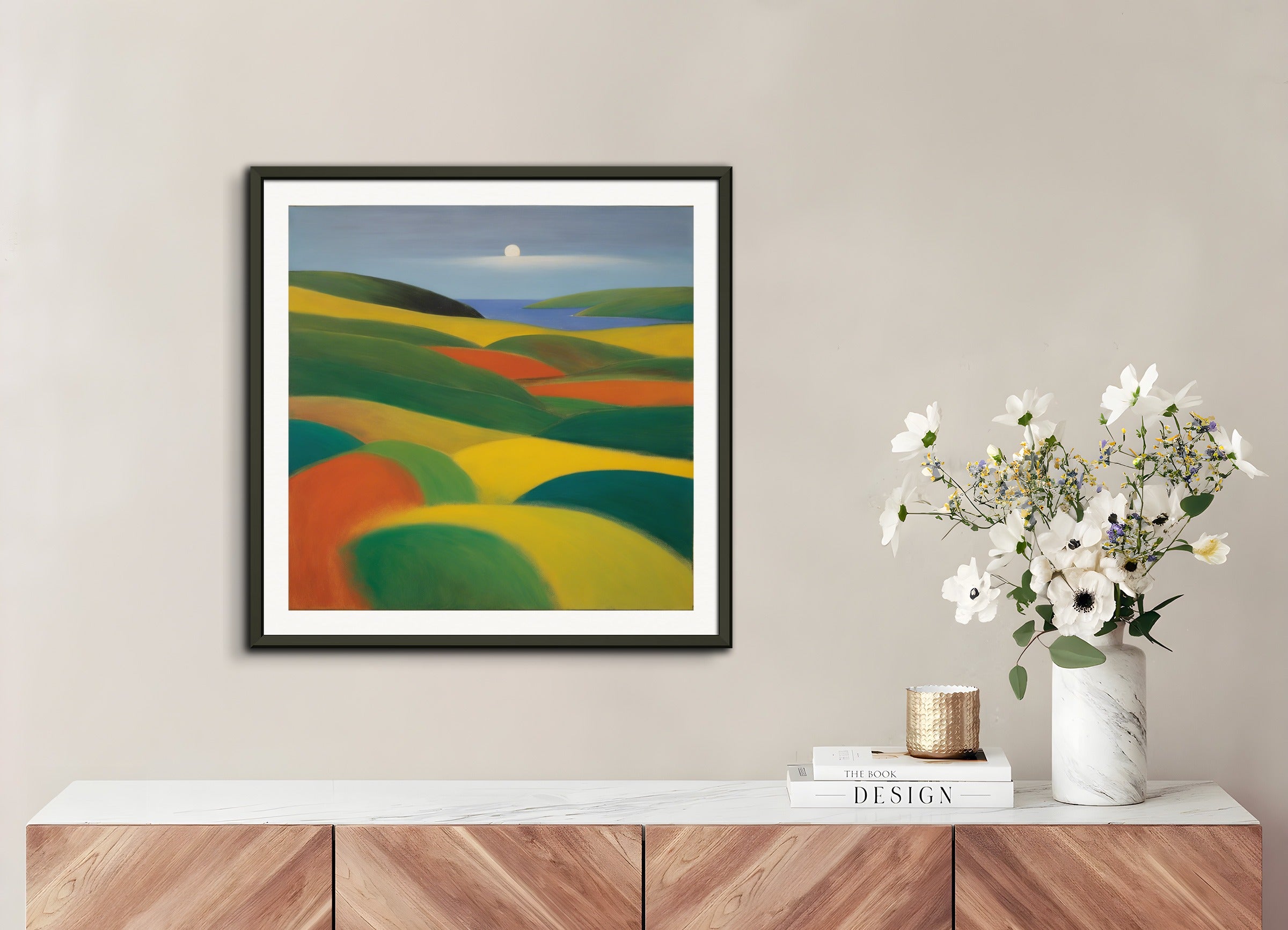 Poster with metal frame: Scottish painting of abstract expressionism,