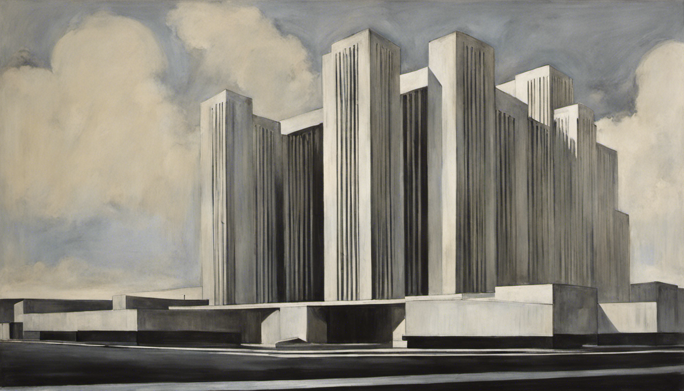 Amerikaanse androgyne expressionistische portretten uit het begin van de 20e eeuw, brutalistische architectuur - Poster