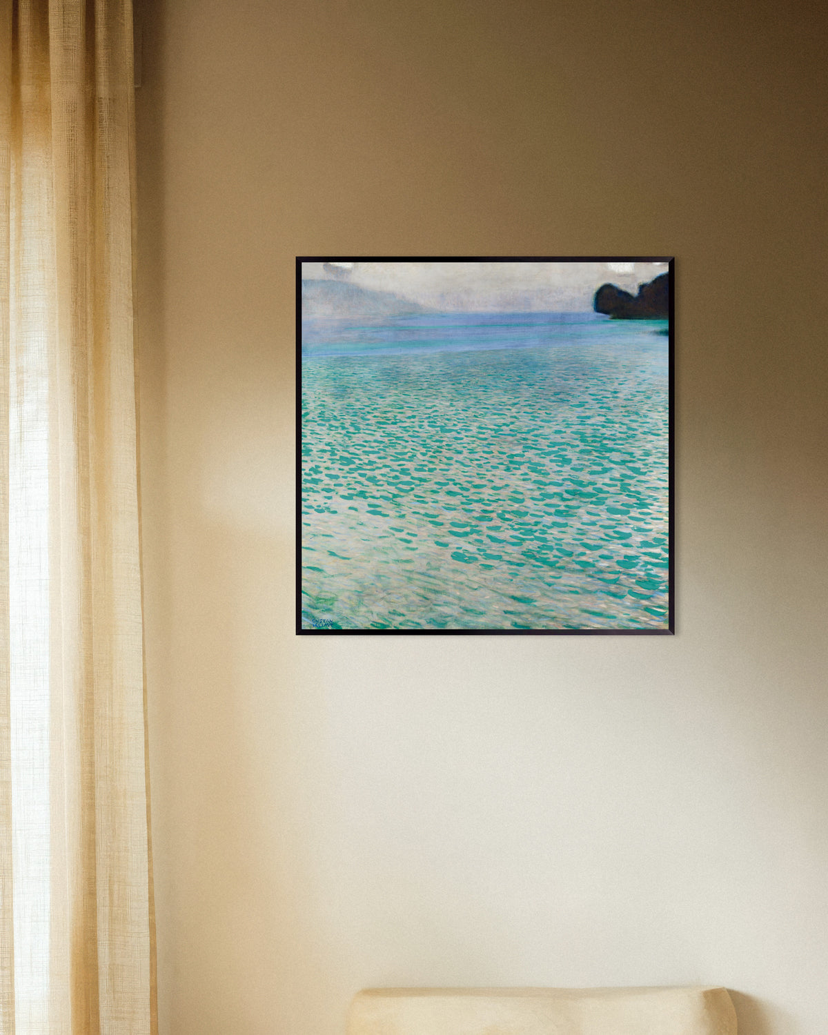 Poster Attersee (1900) van Gustav Klimt met metalen lijst