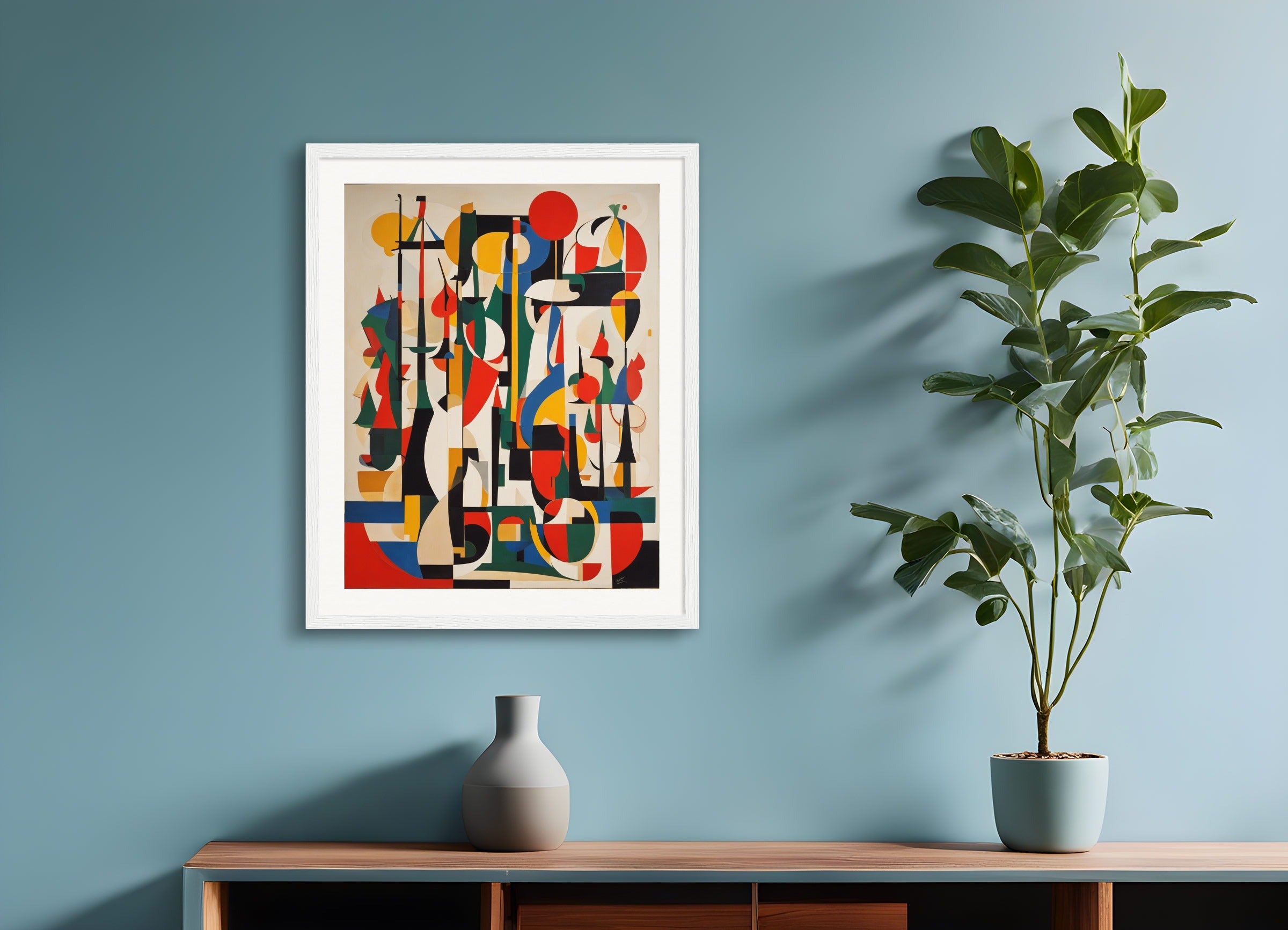 Poster with wood frame: Willi Baumeister,