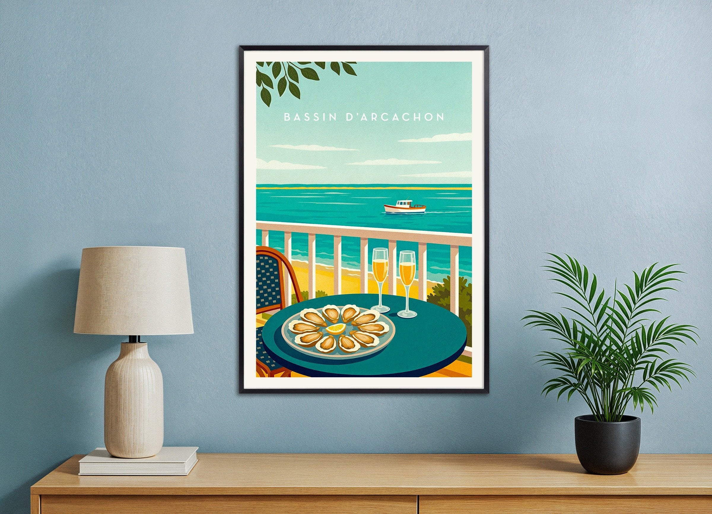 Poster of Bassin d'Arcachon Oysters Poster - France, with metal frame