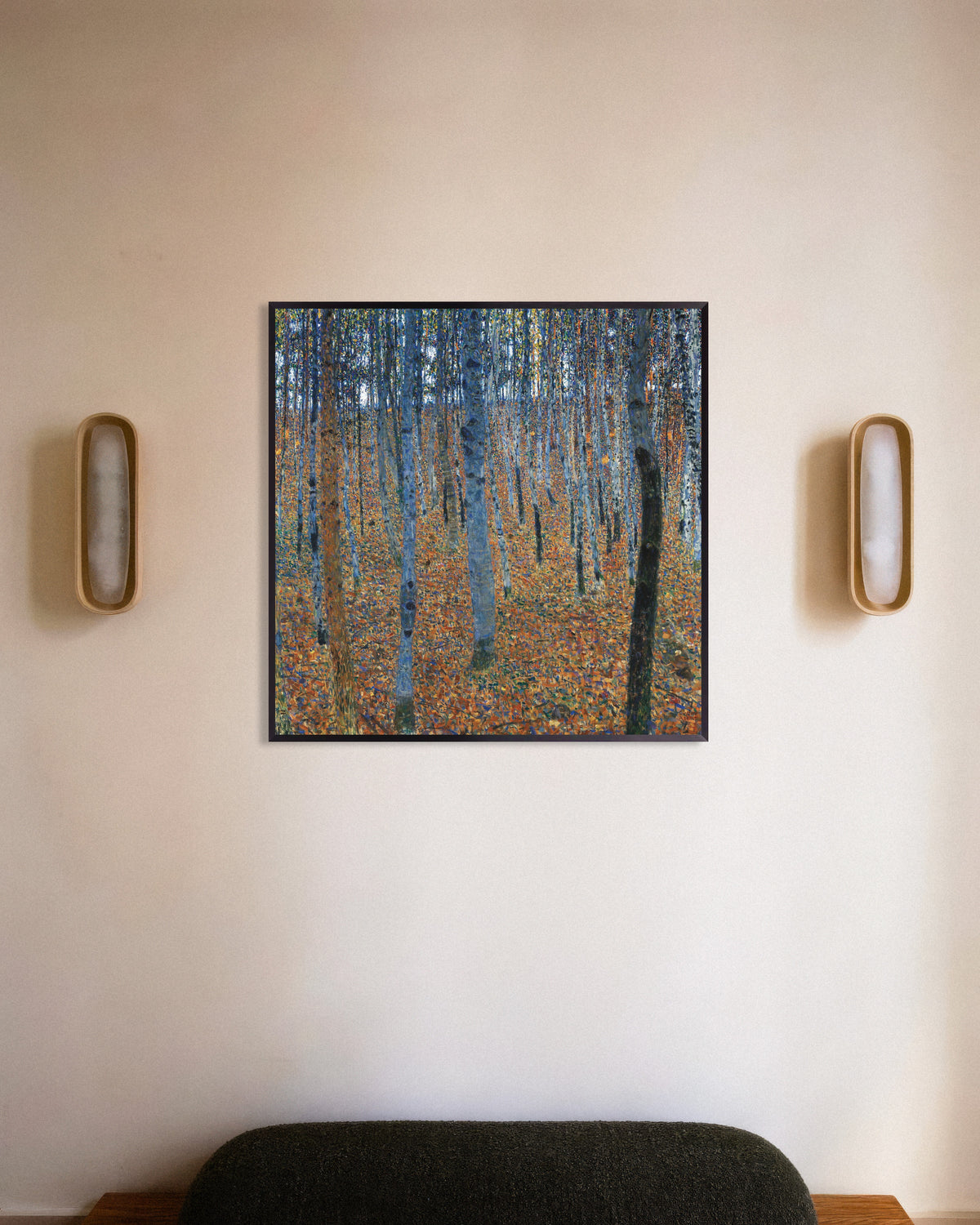 Poster Beukenbos I (1902) van Gustav Klimt met metalen lijst