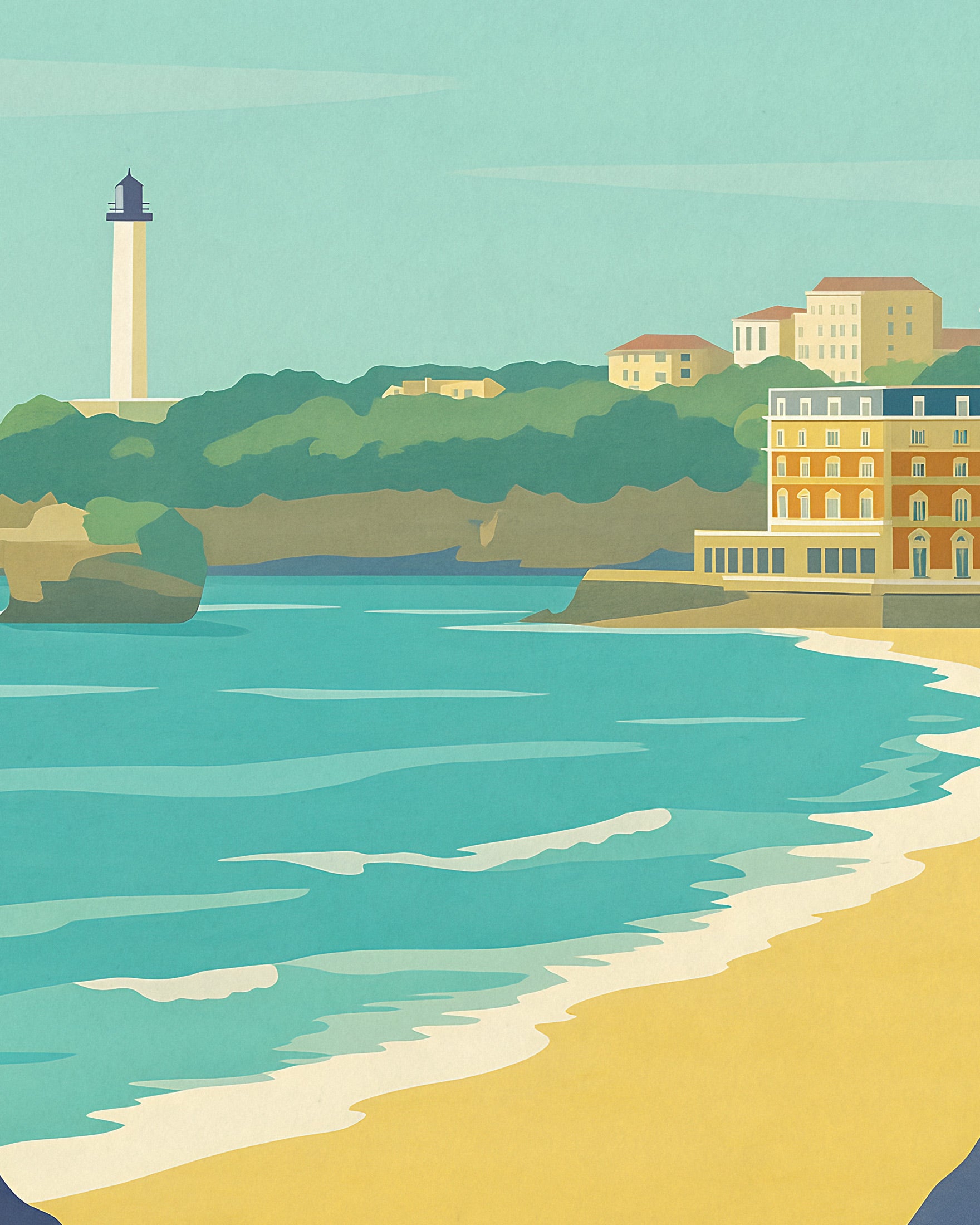 Biarritz Reisposter - Franse Baskische Kust