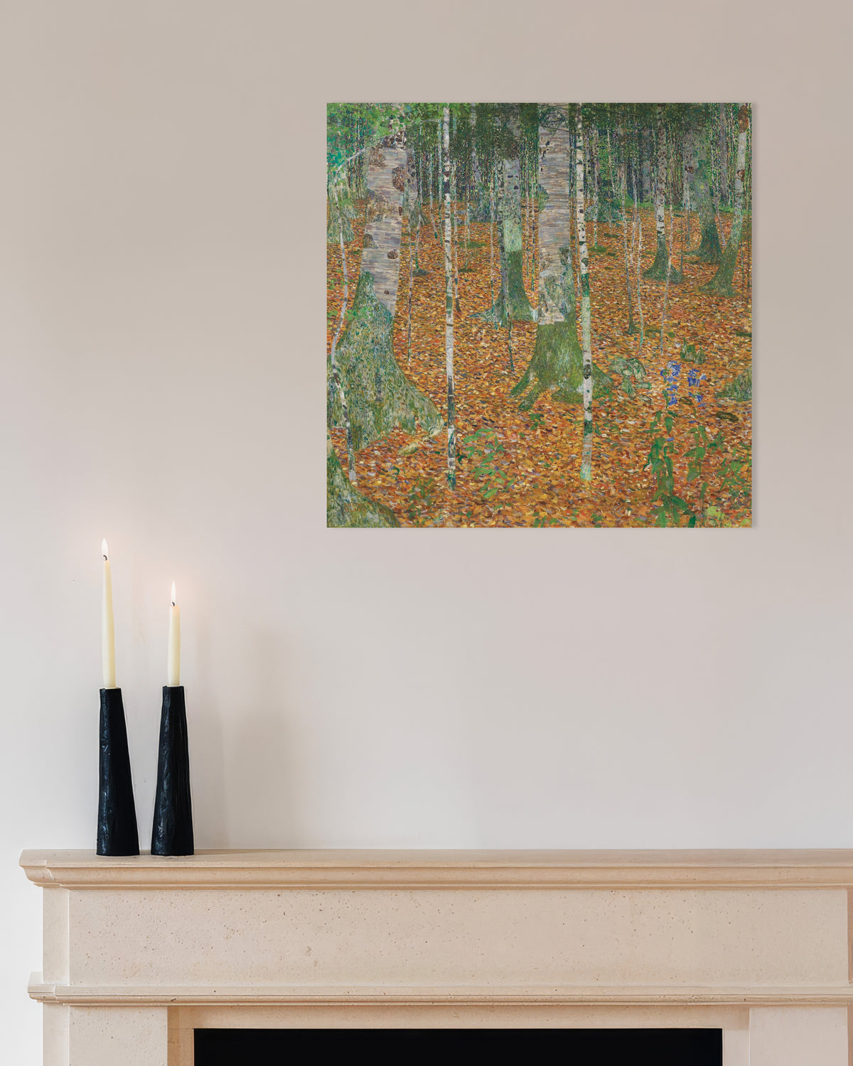 Poster Berkenbos (1903) van Gustav Klimt