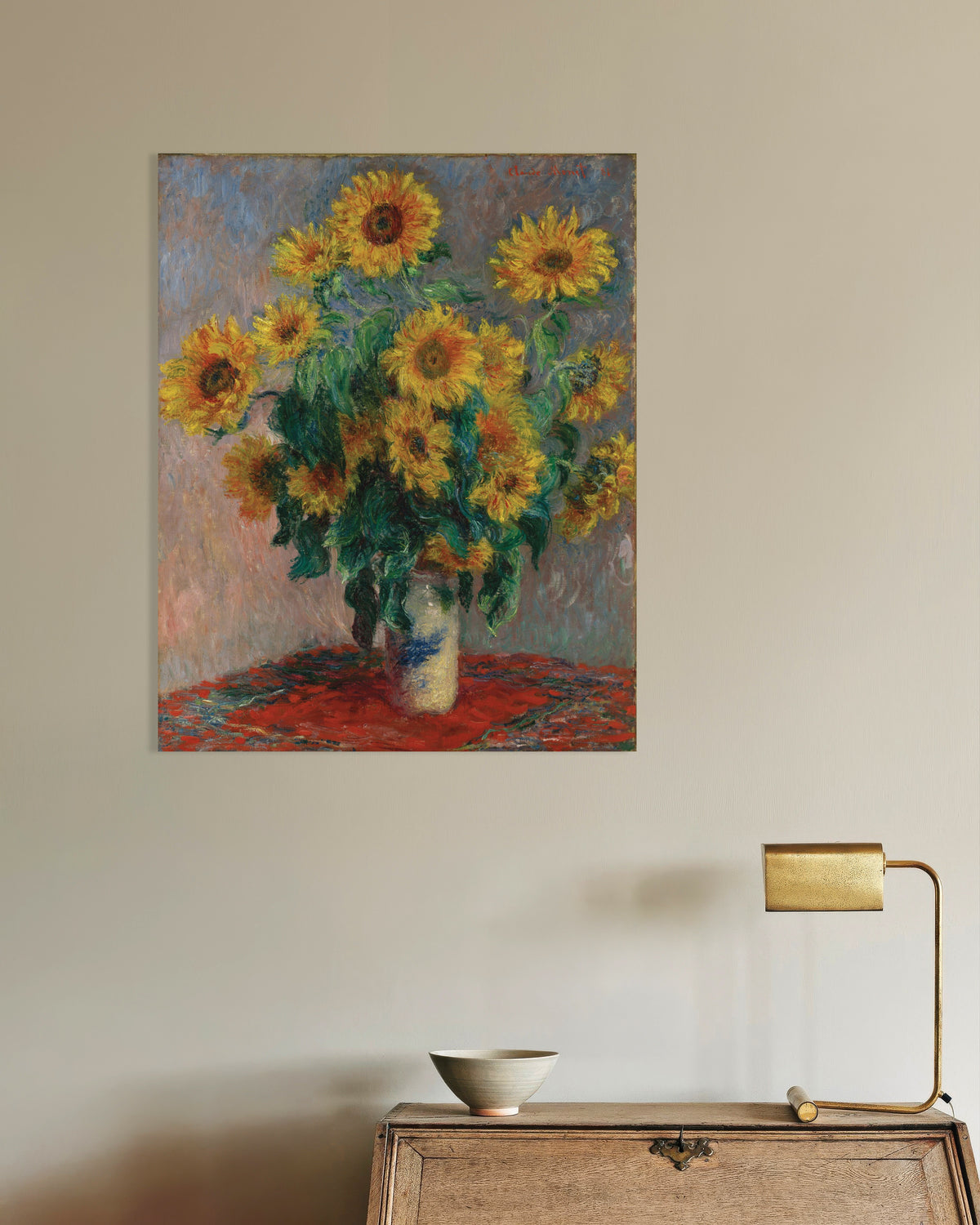 Poster Boeket zonnebloemen (1881) van Claude Monet