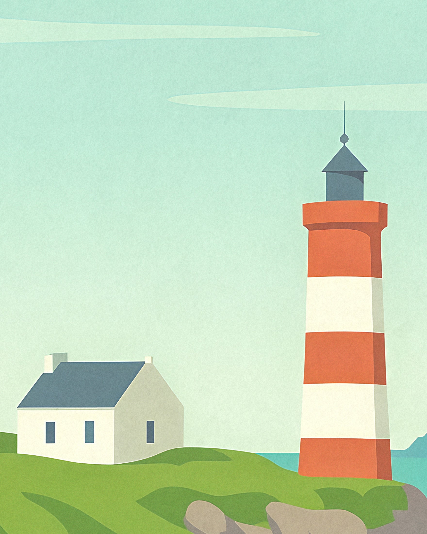 Bretagne Vuurtoren Poster - Reisposter Kust van Frankrijk