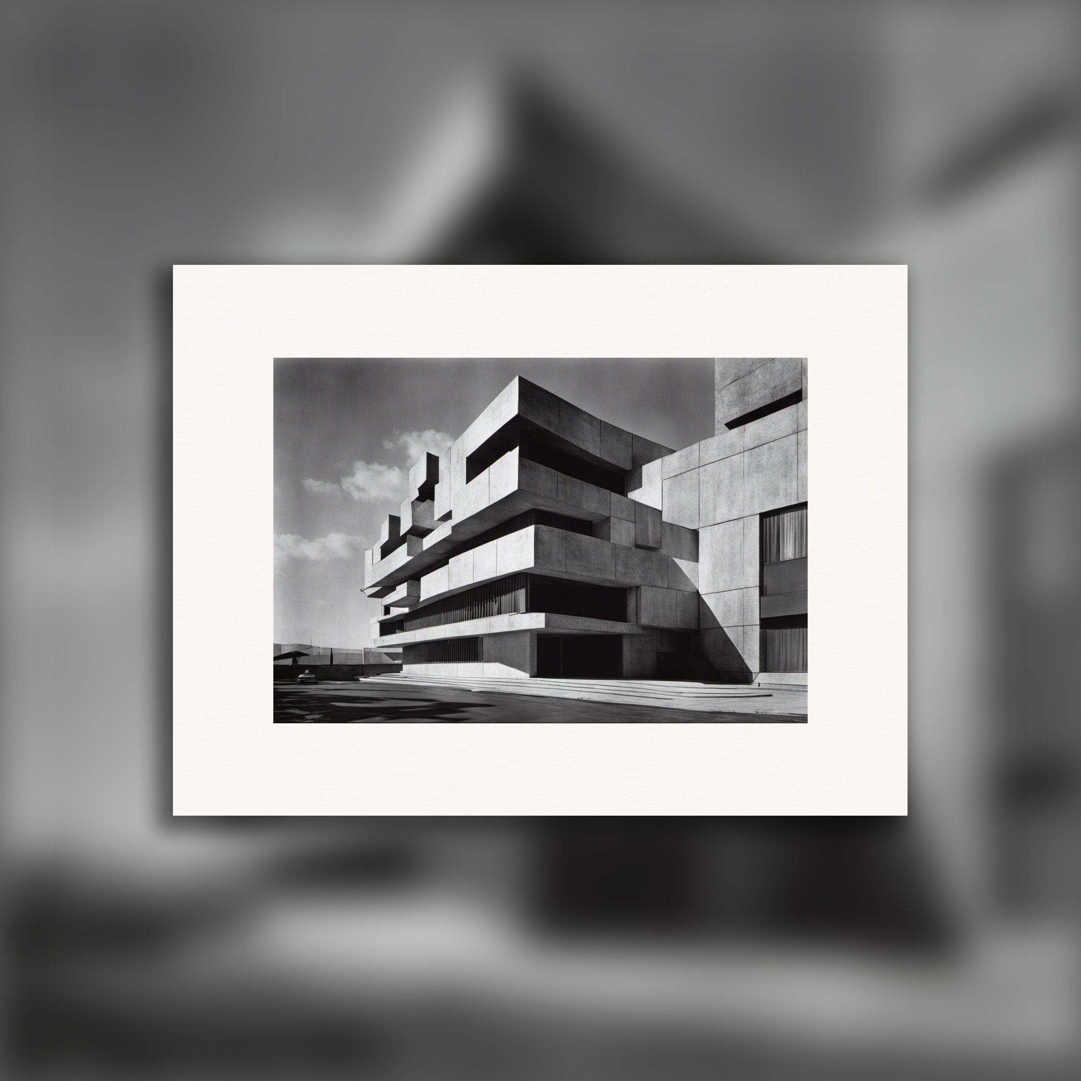 Abstracte foto's gebaseerd op elementen van de natuur en geometrische patronen, Brutalistische architectuur - Poster