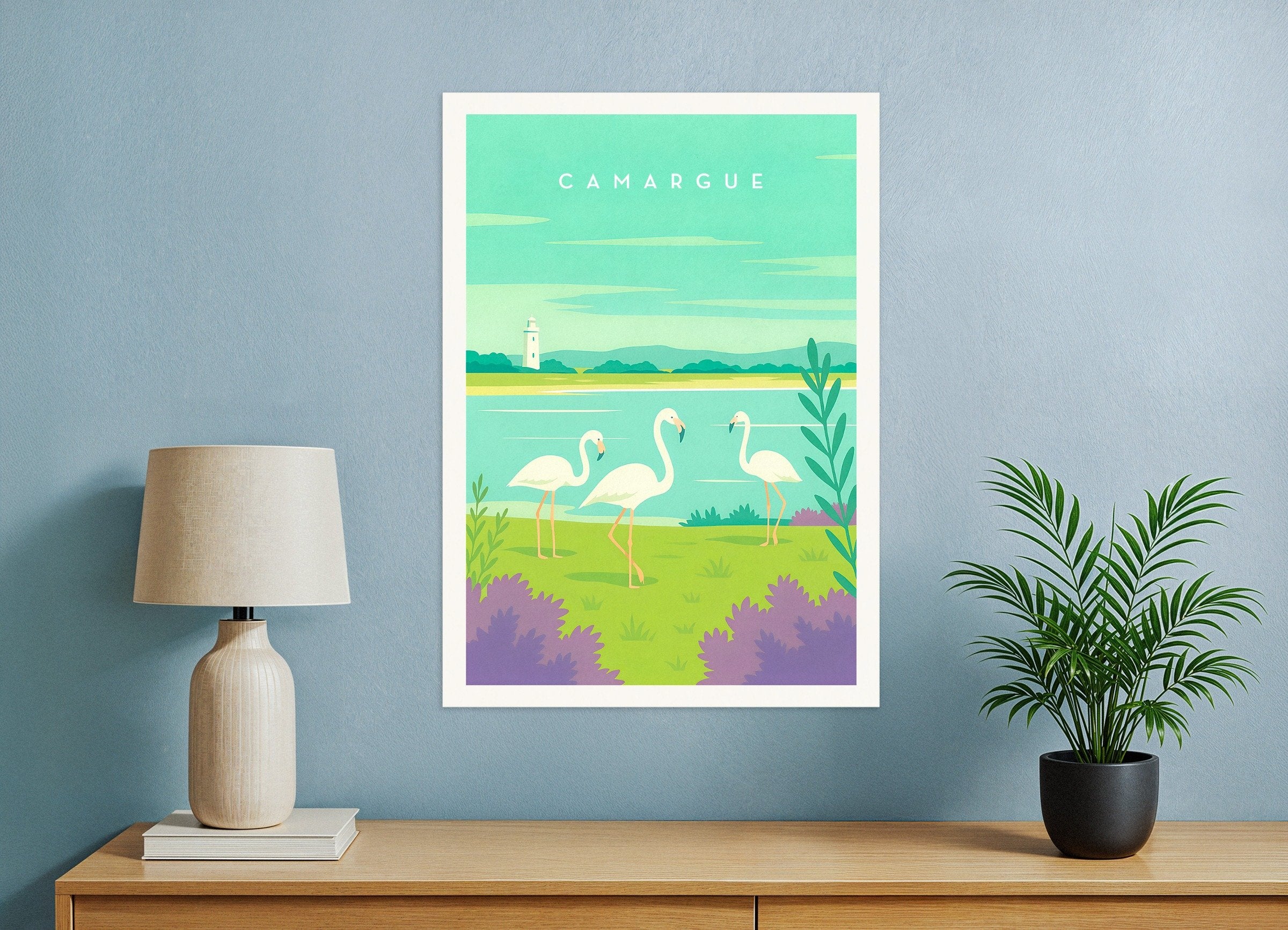 Poster of Camargue Travel Poster - French Wetlands