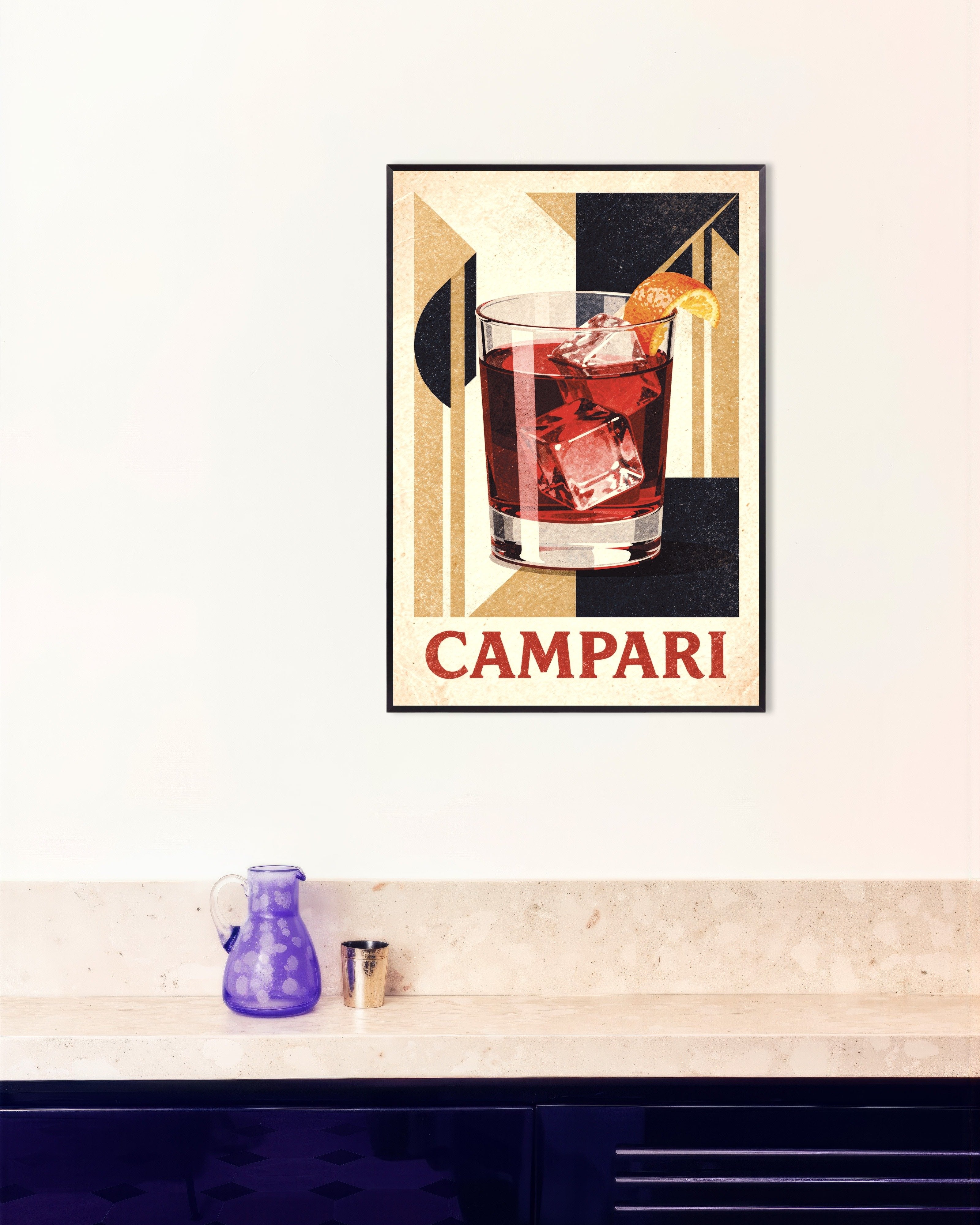Poster of Campari Poster - Aperitivo Print, with metal frame