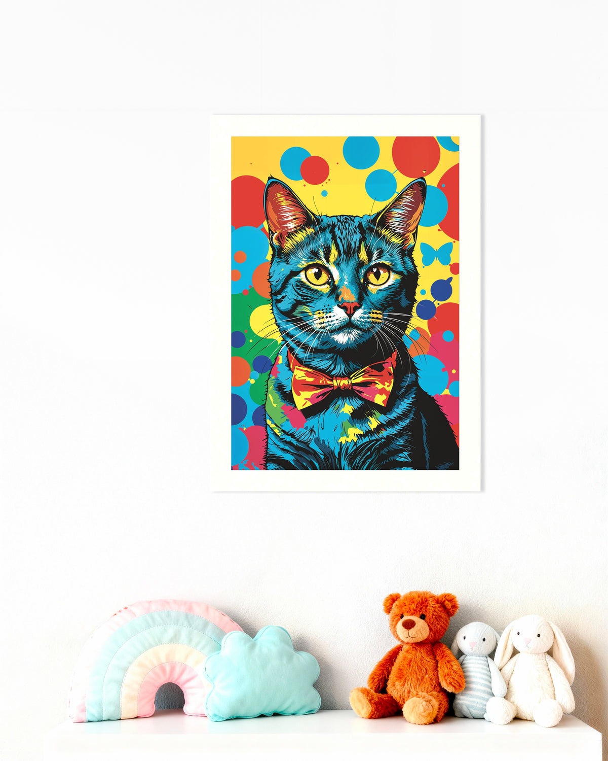 Poster van Kleurrijke kattenposter