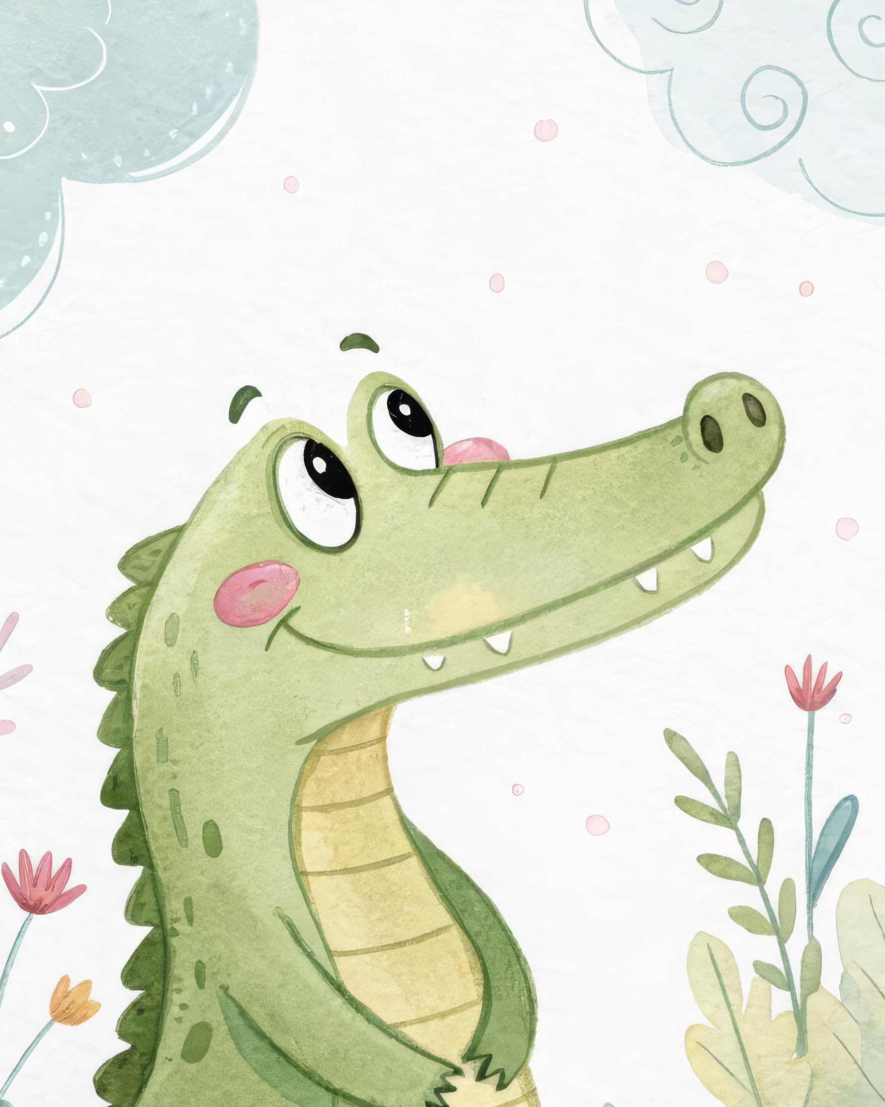 Krokodil Poster - Safari Kinderkamer Muurdecoratie