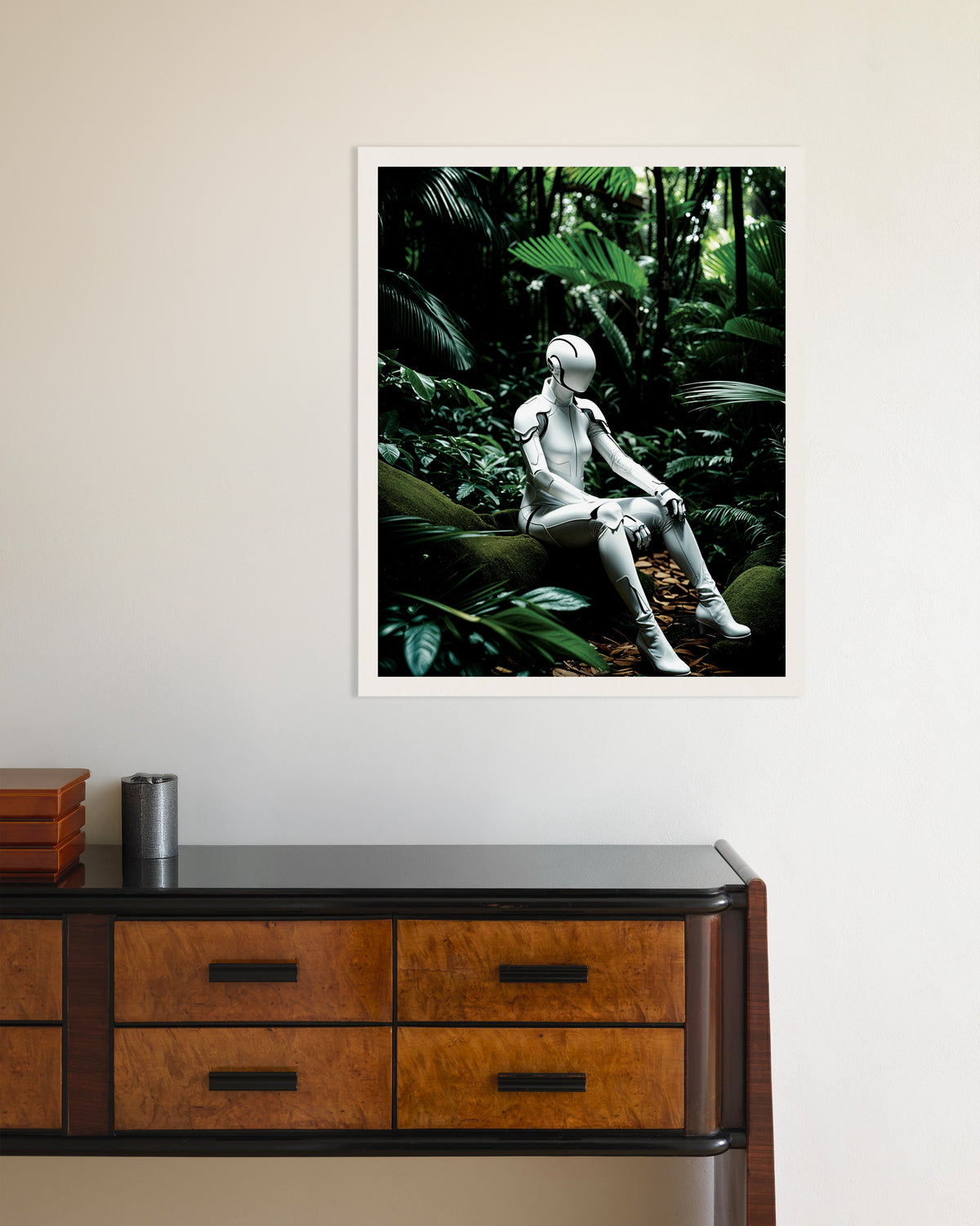 Poster van Cyborg in de diepe jungle