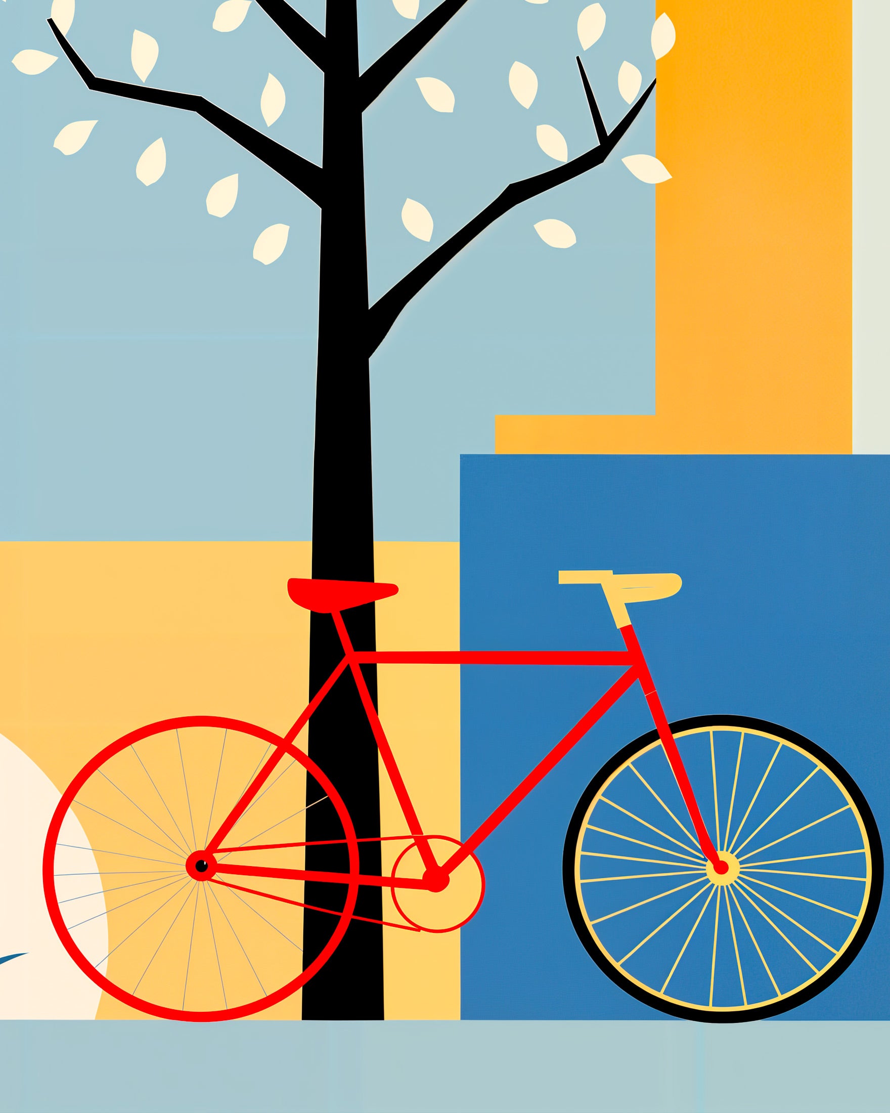 Fietsposter, geometrische abstracte kunst