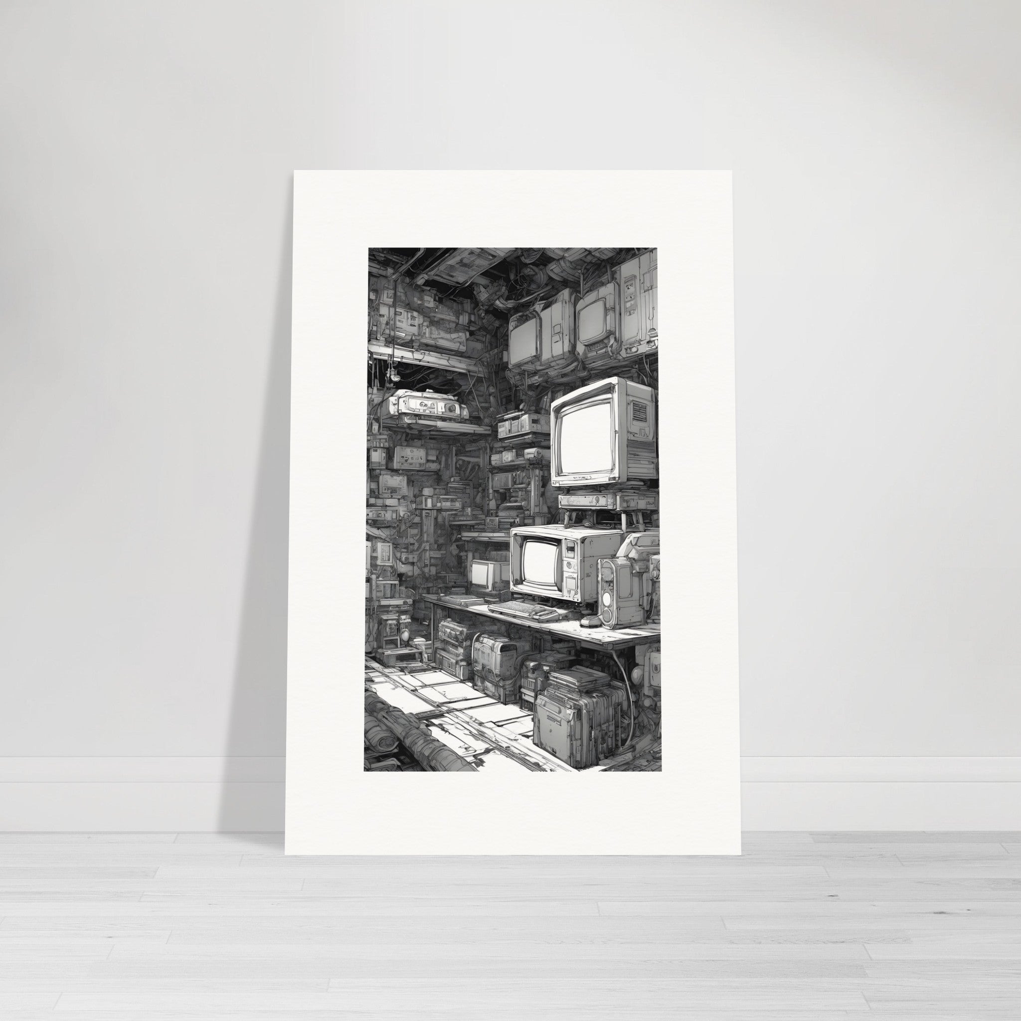 Hedendaagse zwarte cyberpunk manga, Videogameconsole - Poster