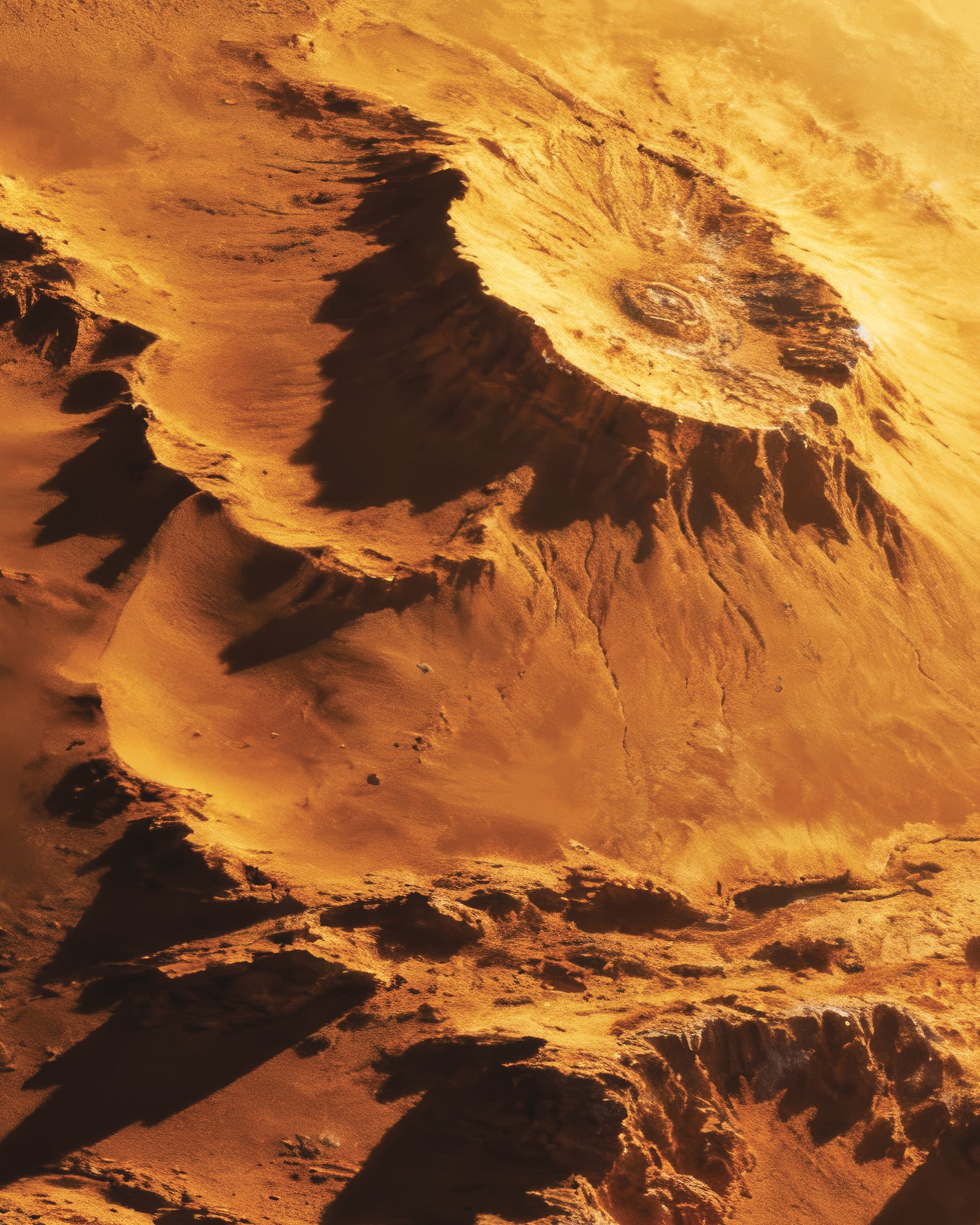 Gouden Planeet Poster, Sci-Fi Woestijnwereld Poster