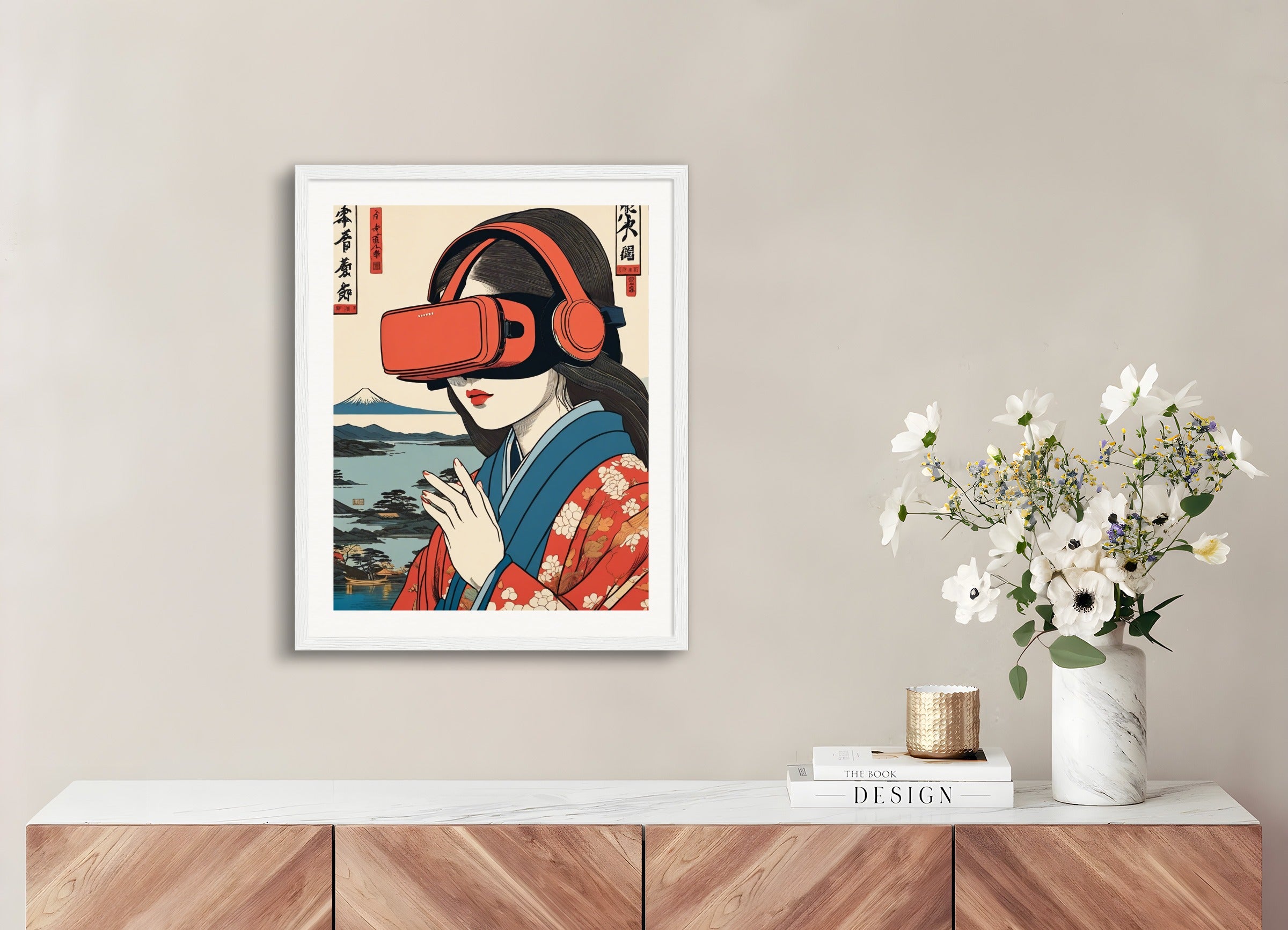 Poster with wood frame: Hiroshige,