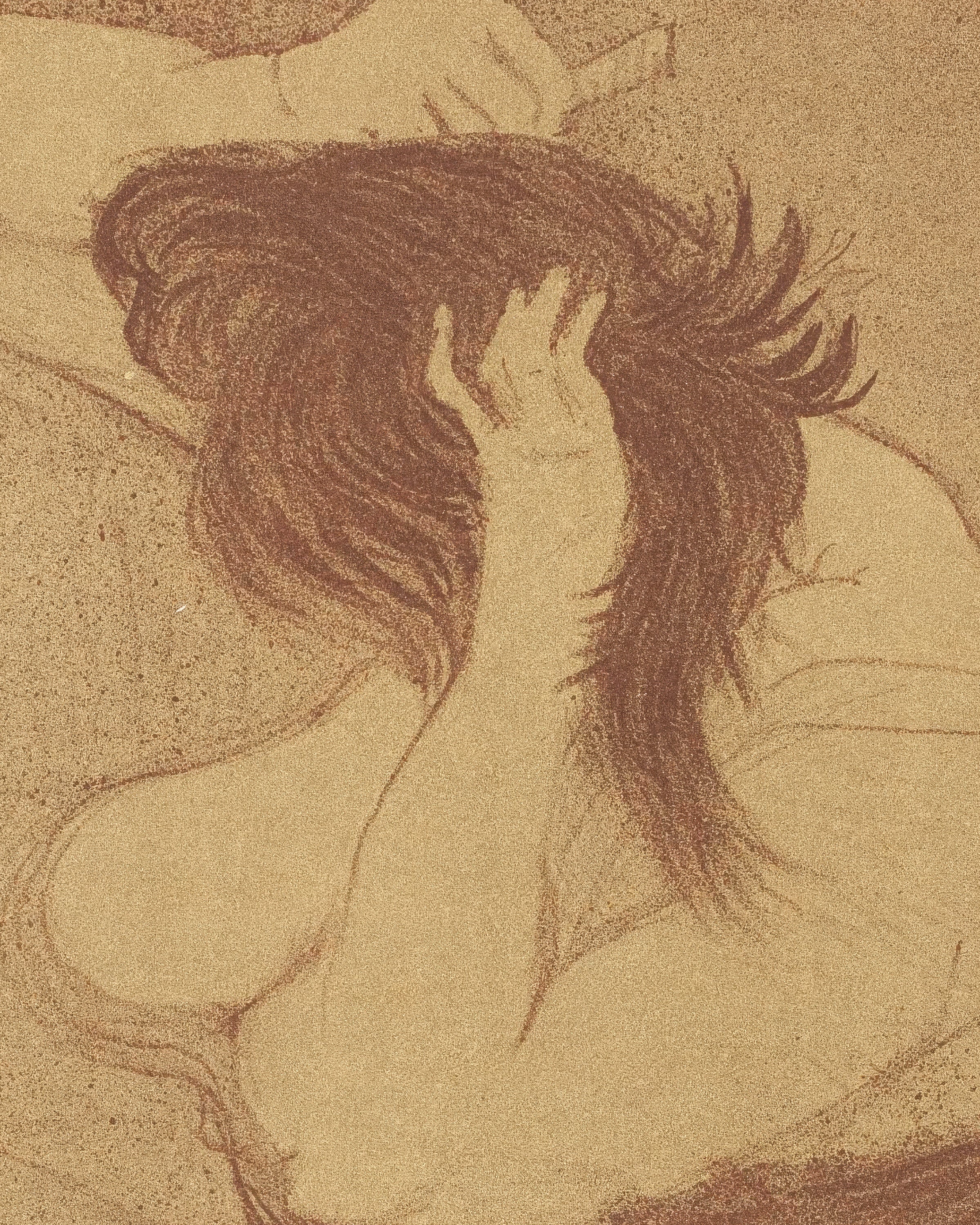 Vrouw die haar kamt (Femme qui se peigne) (1896) door Henri de Toulouse-Lautrec Poster