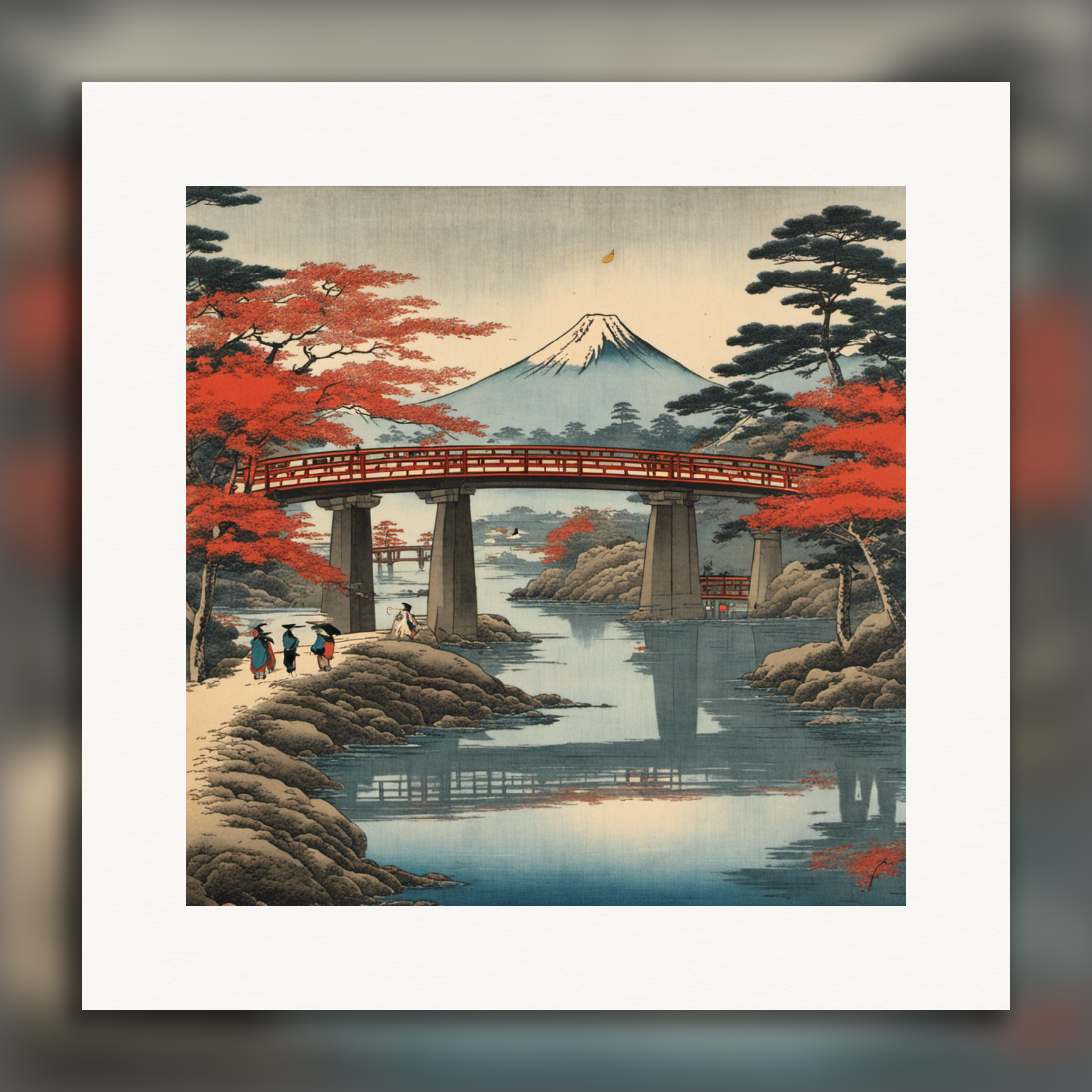 Hiroshige sfeer, Mount Fuji - Poster