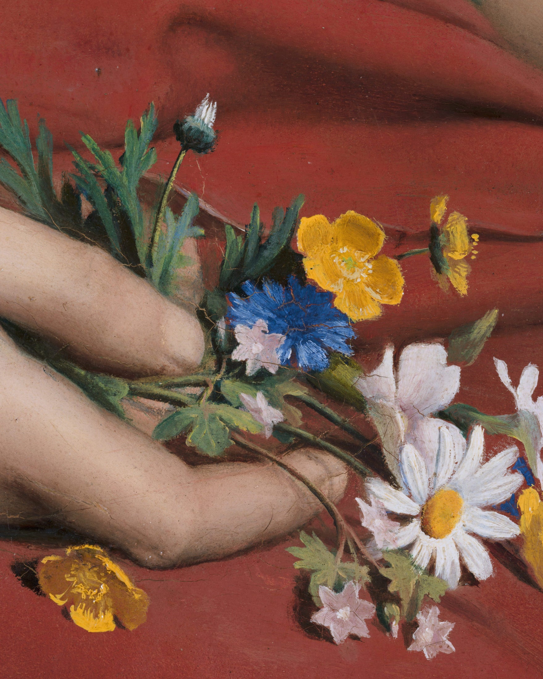 Louis Janmot "Fleur des Champs" Detail van de Handen - Bosje Wilde Bloemen Poster