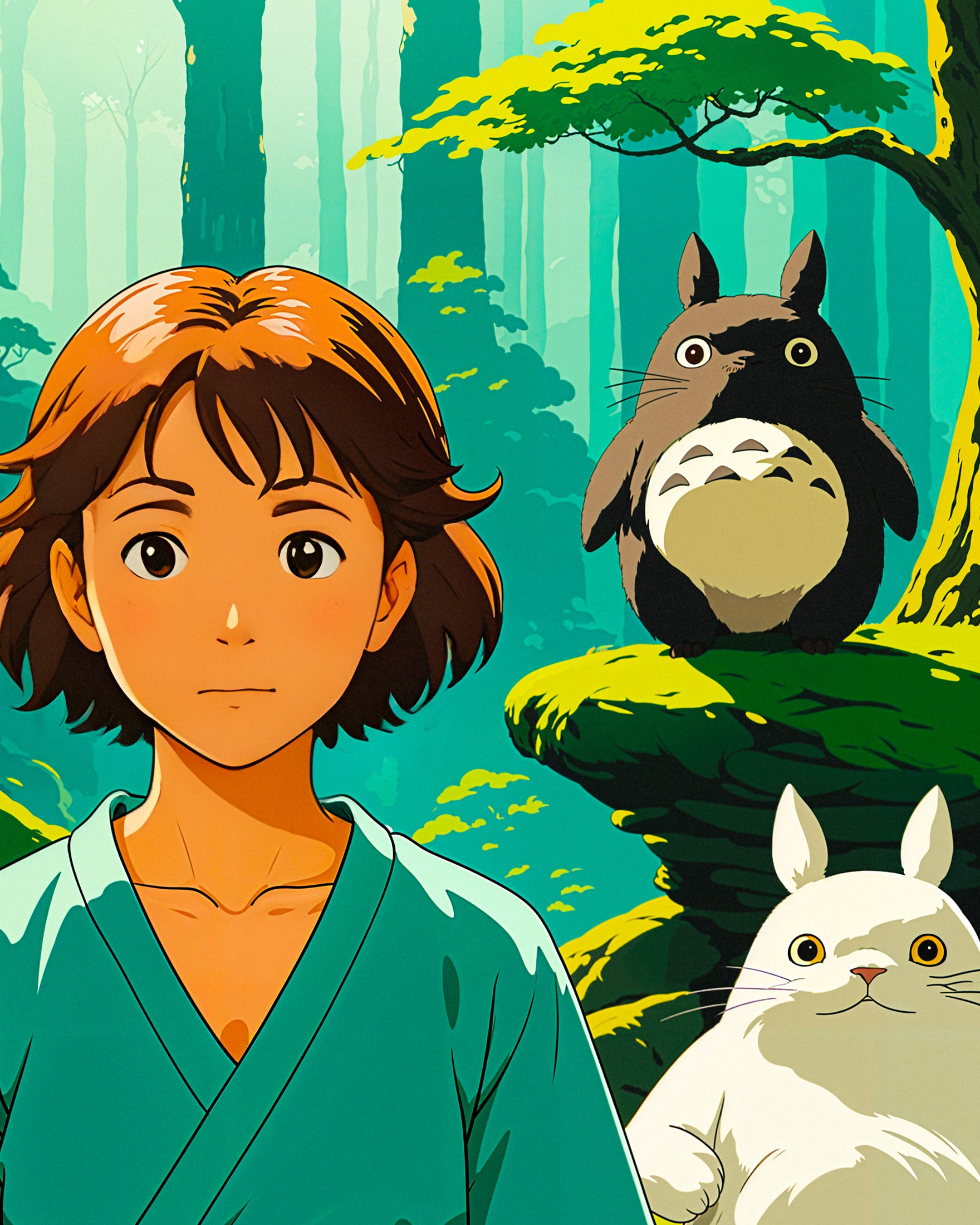 Studio Ghibli Poster, Totoro en Meditatie