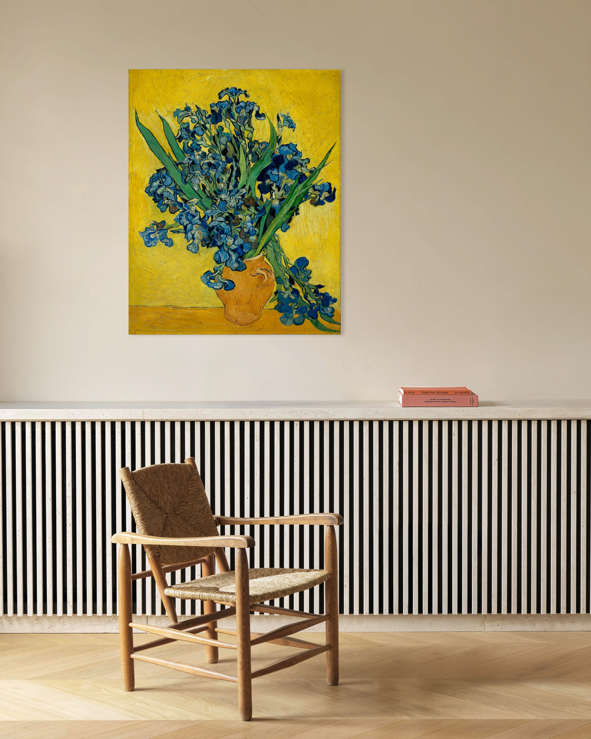 Poster van Irissen in een vaas (1890) van Vincent van Gogh
