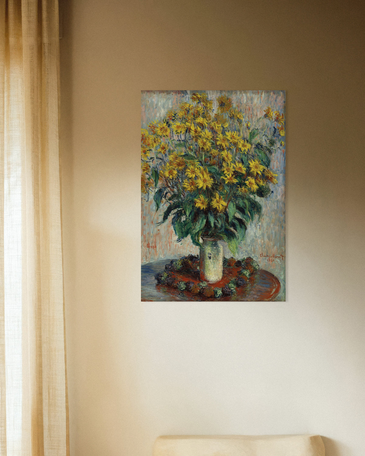 Poster Aardperbloemen (1880) van Claude Monet