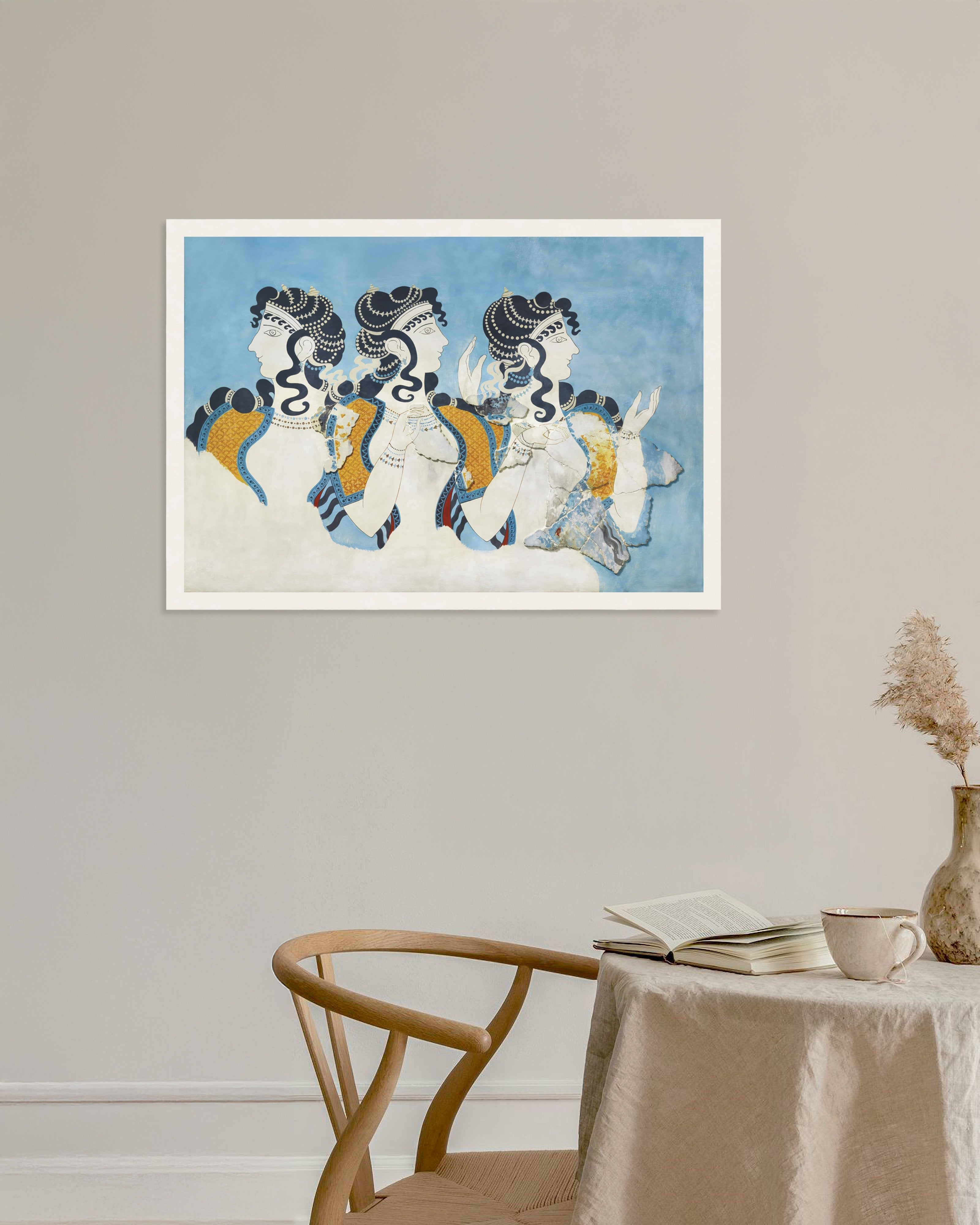 Poster of Ladies in Blue fresco reproduction by Emile Gilliéron Poster