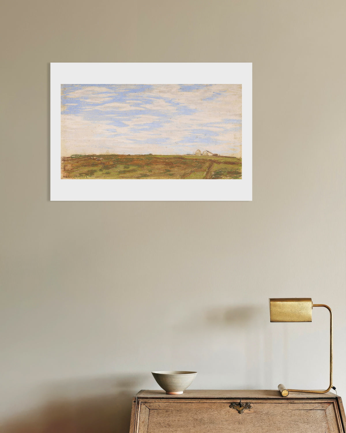 Poster Landschap (1864–1866) van Claude Monet