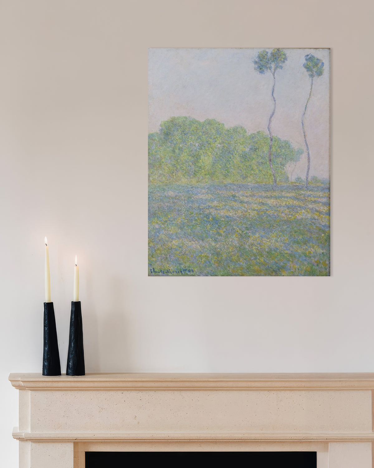 Poster Weide bij Giverny (1894) van Claude Monet