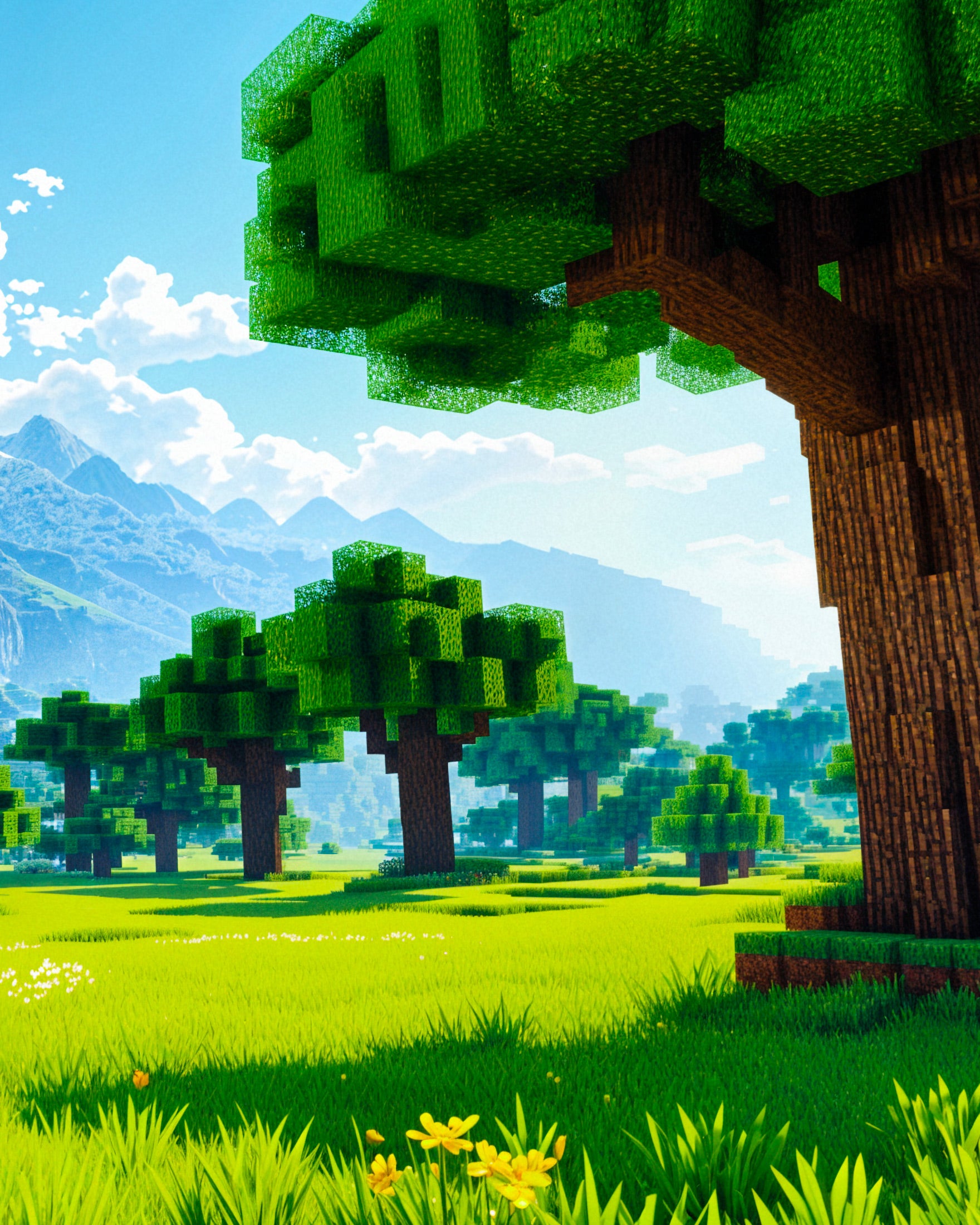 Minecraft, prachtig landschap - Poster