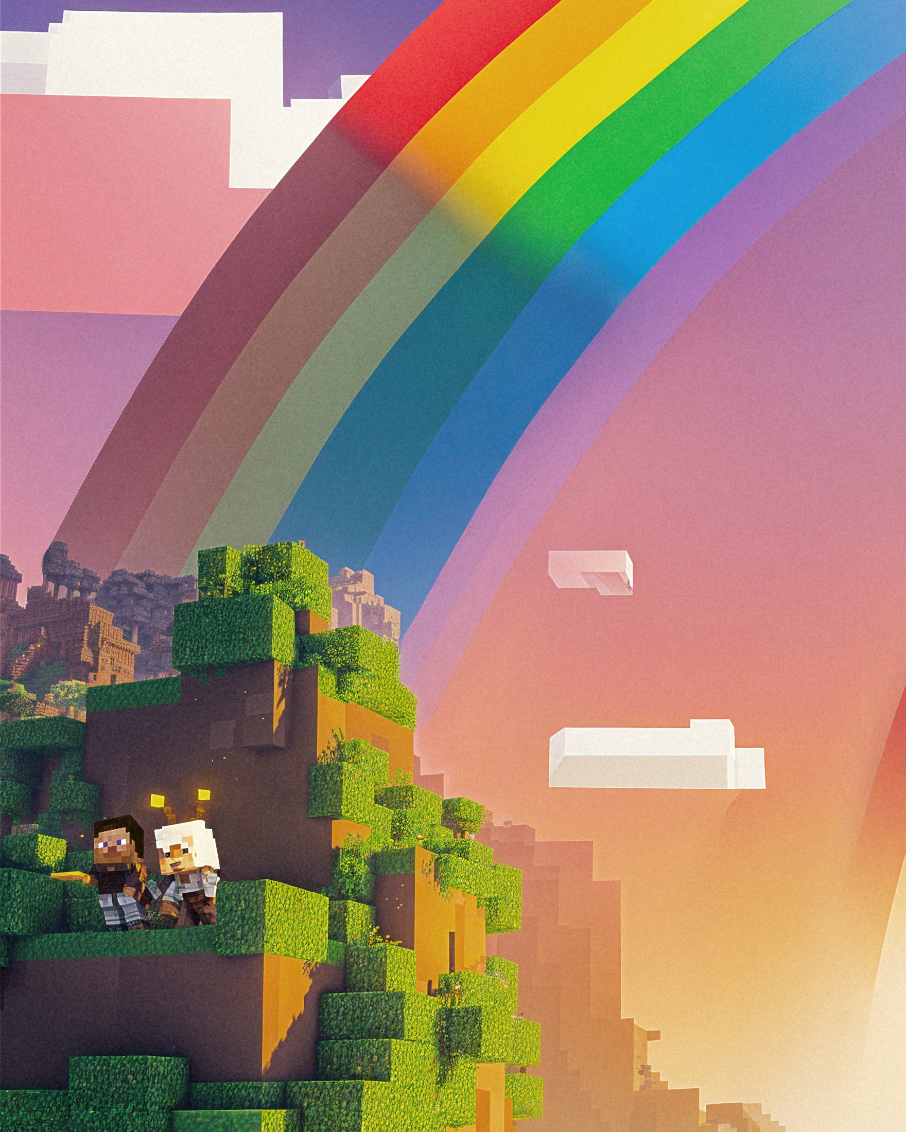 Minecraft Regenboogvallei - Gaming Poster