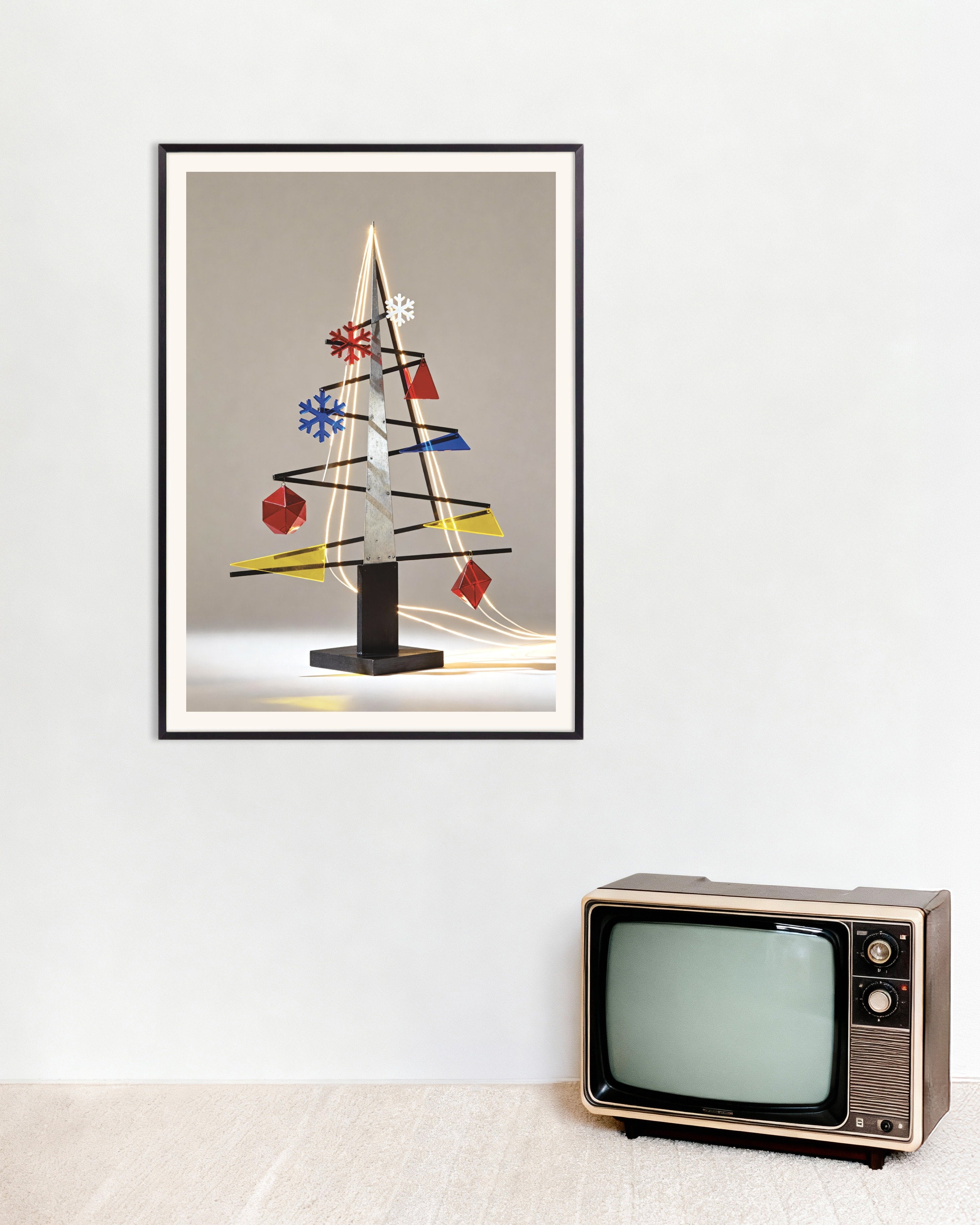 Poster of Modern metal Christmas tree poster, with metal frame