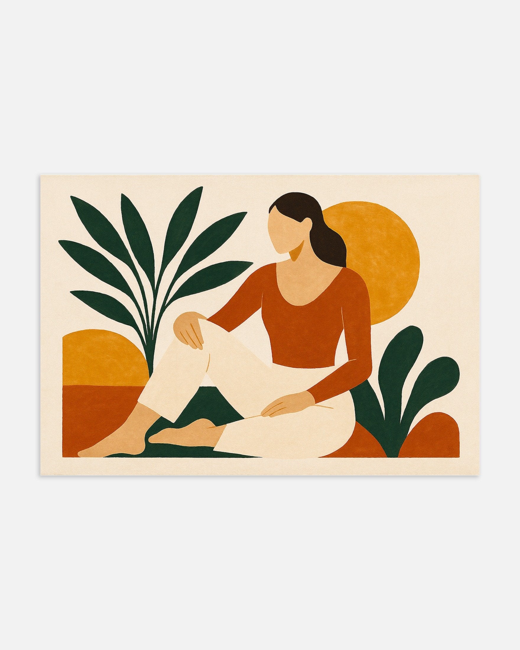 Poster of Modern Odalisque – abstract female figure with plants, thumbnail