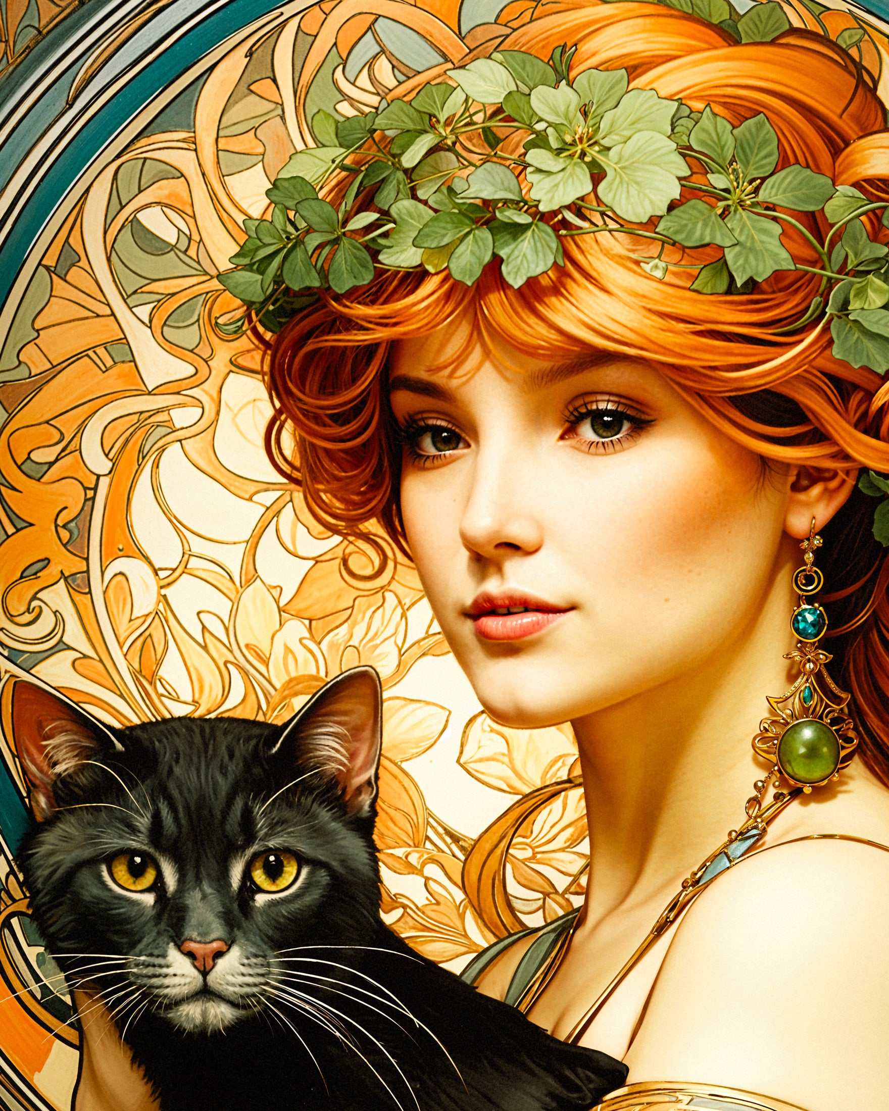 Mucha Kat, Art Nouveau - Poster