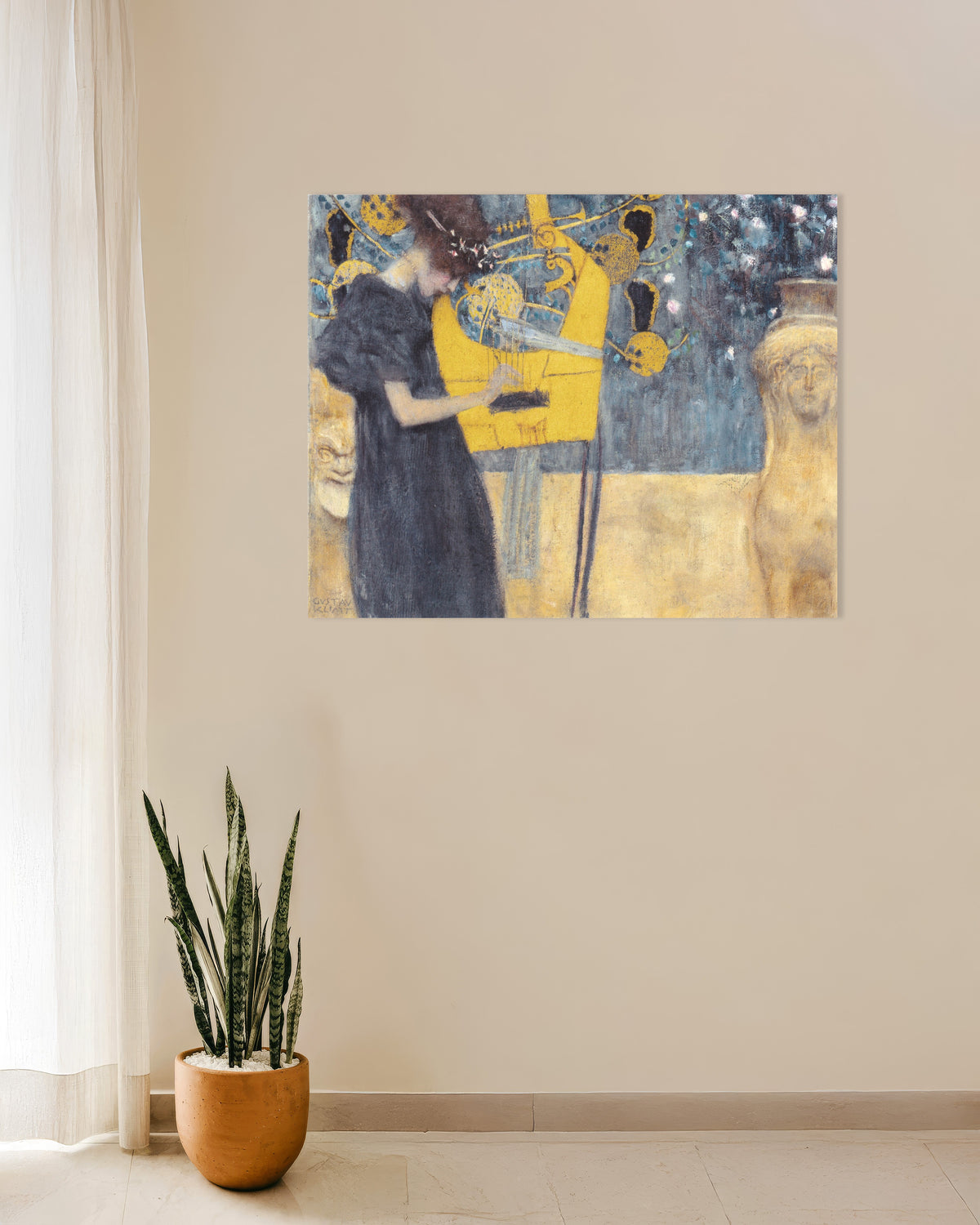 Poster De muziek I (1895) van Gustav Klimt