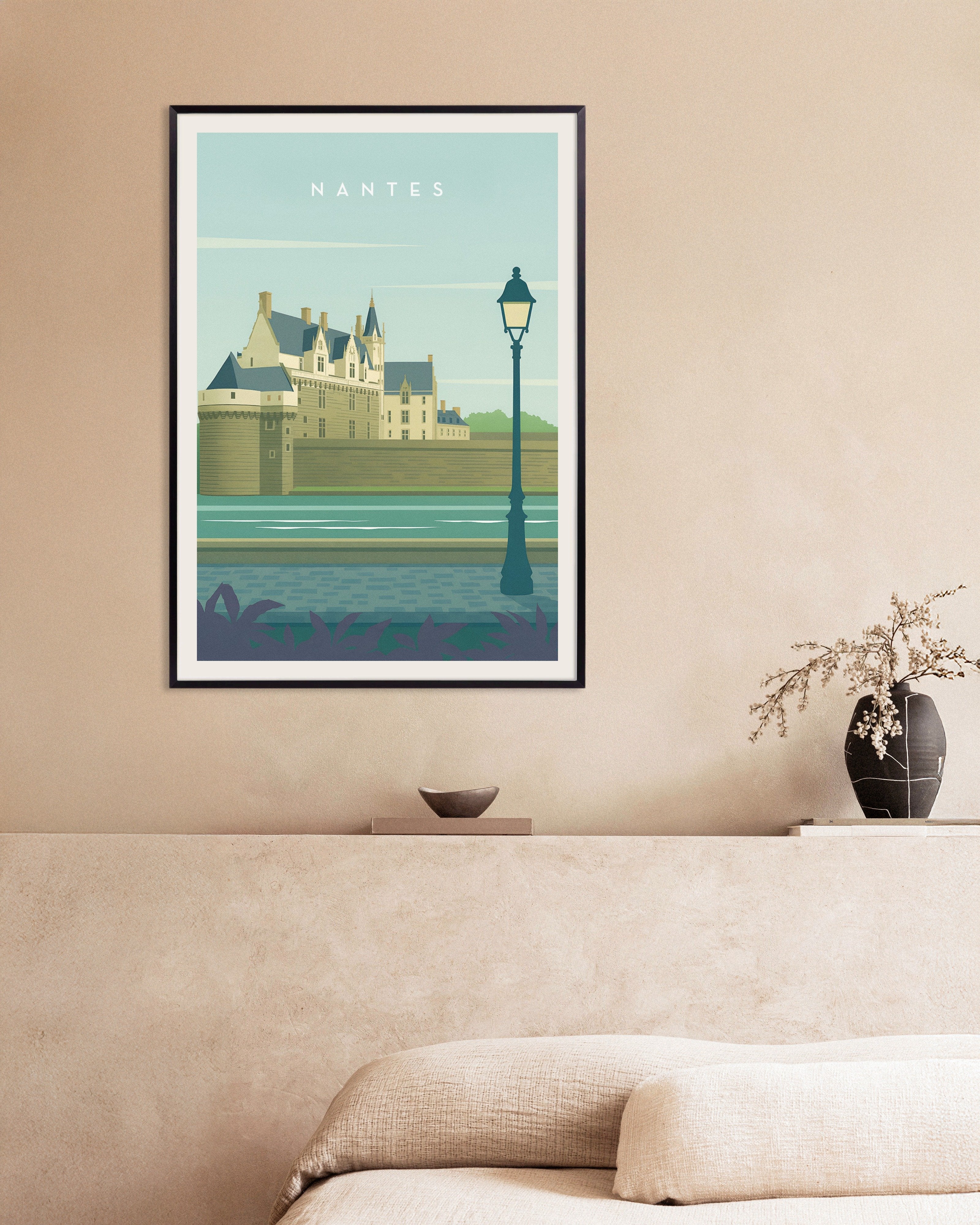 Poster of Nantes Wall Art Print, with metal frame