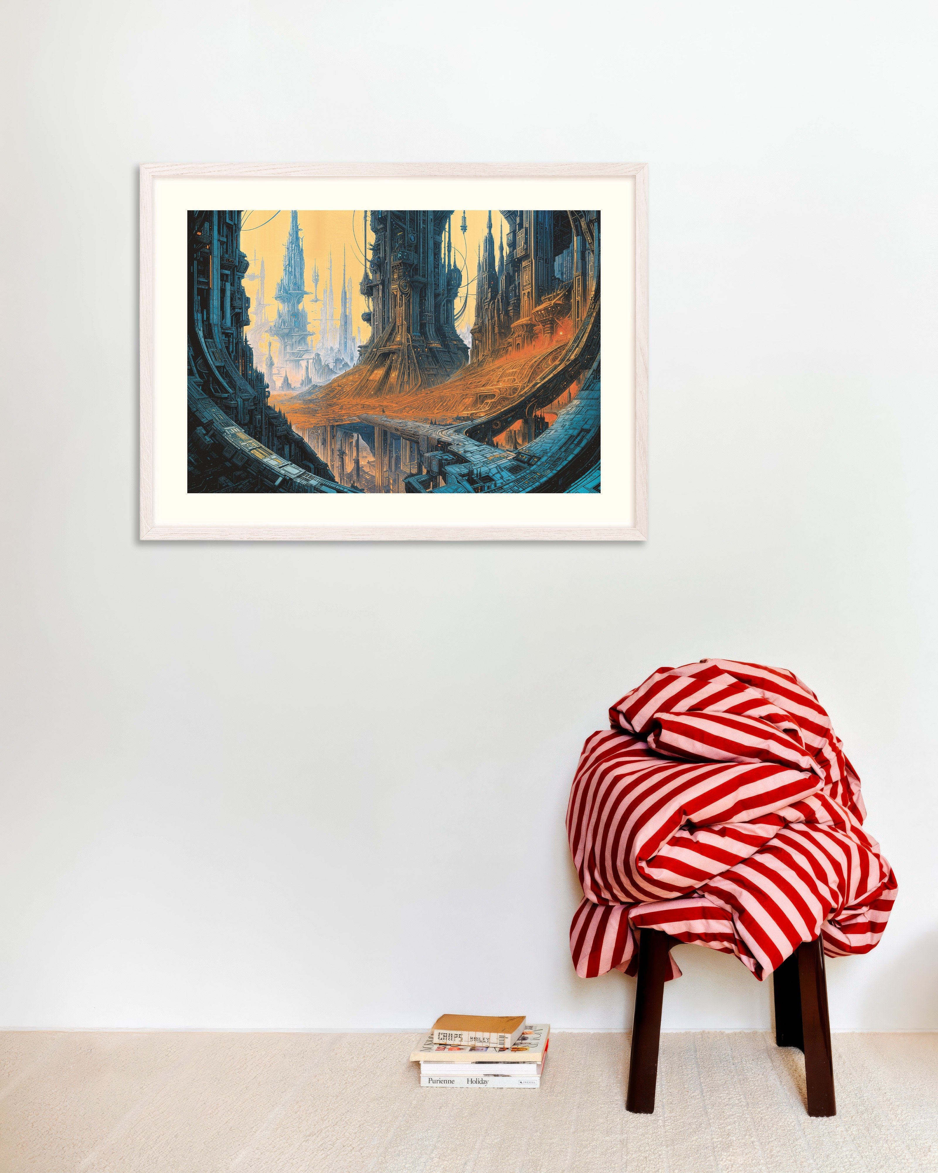 Poster of Other Worlds Than These - tribute to Métal Hurlant 01 - Poster, with white wooden frame