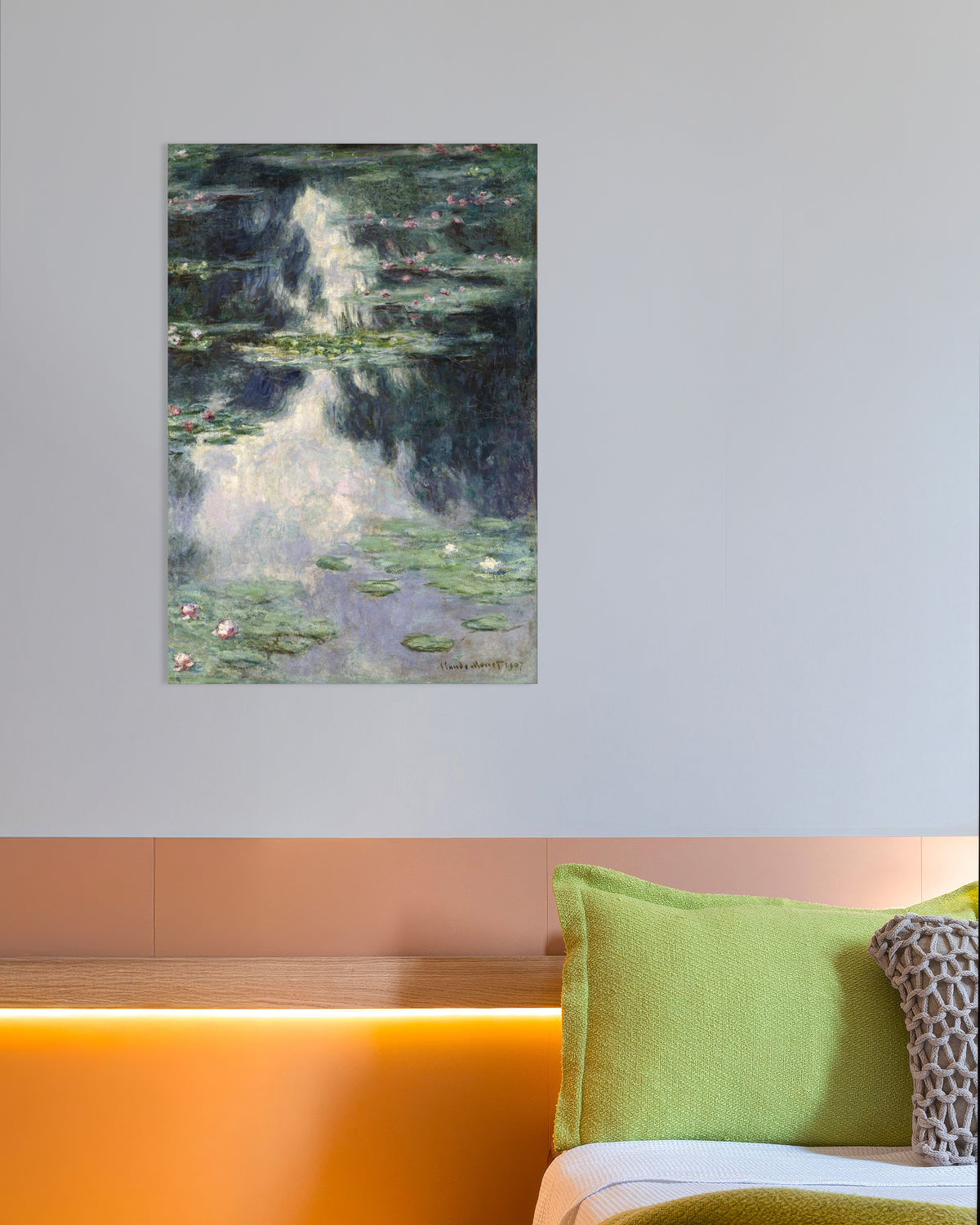 Poster Vijver met waterlelies (1907) van Claude Monet