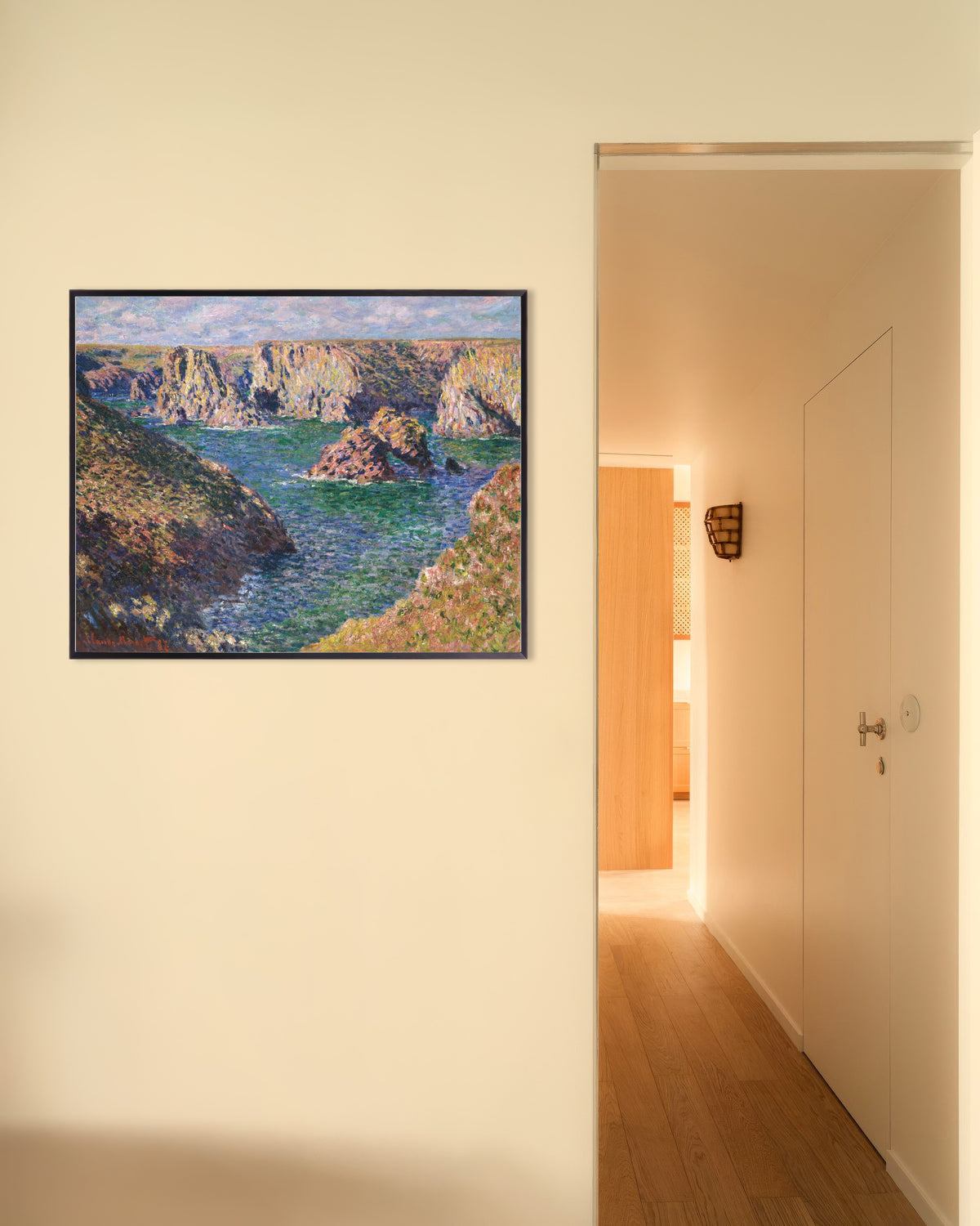 Poster Port-Domois, Belle-Île (1887) van Claude Monet met metalen lijst