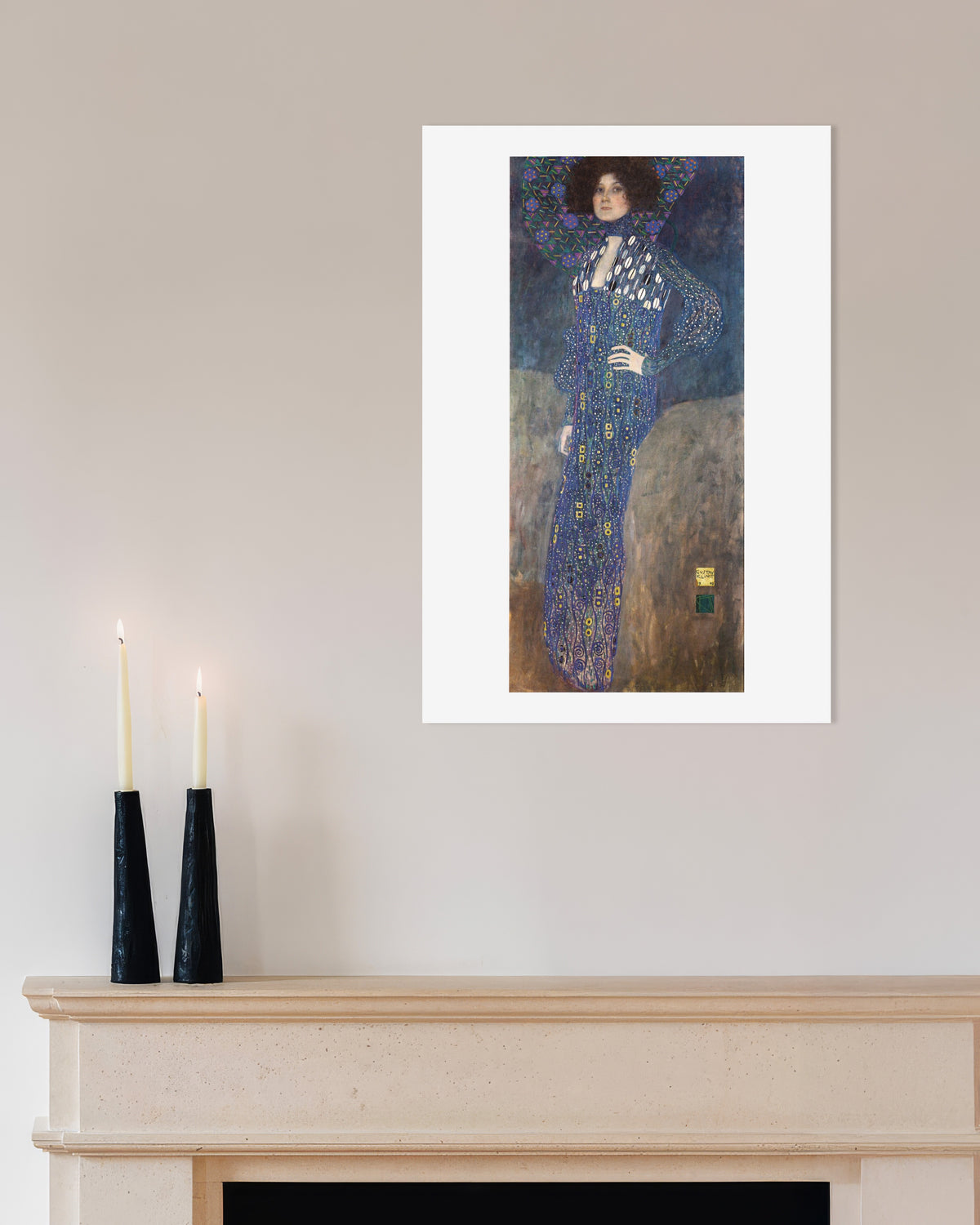 Poster Portret van Emilie Flöge (1902) van Gustav Klimt