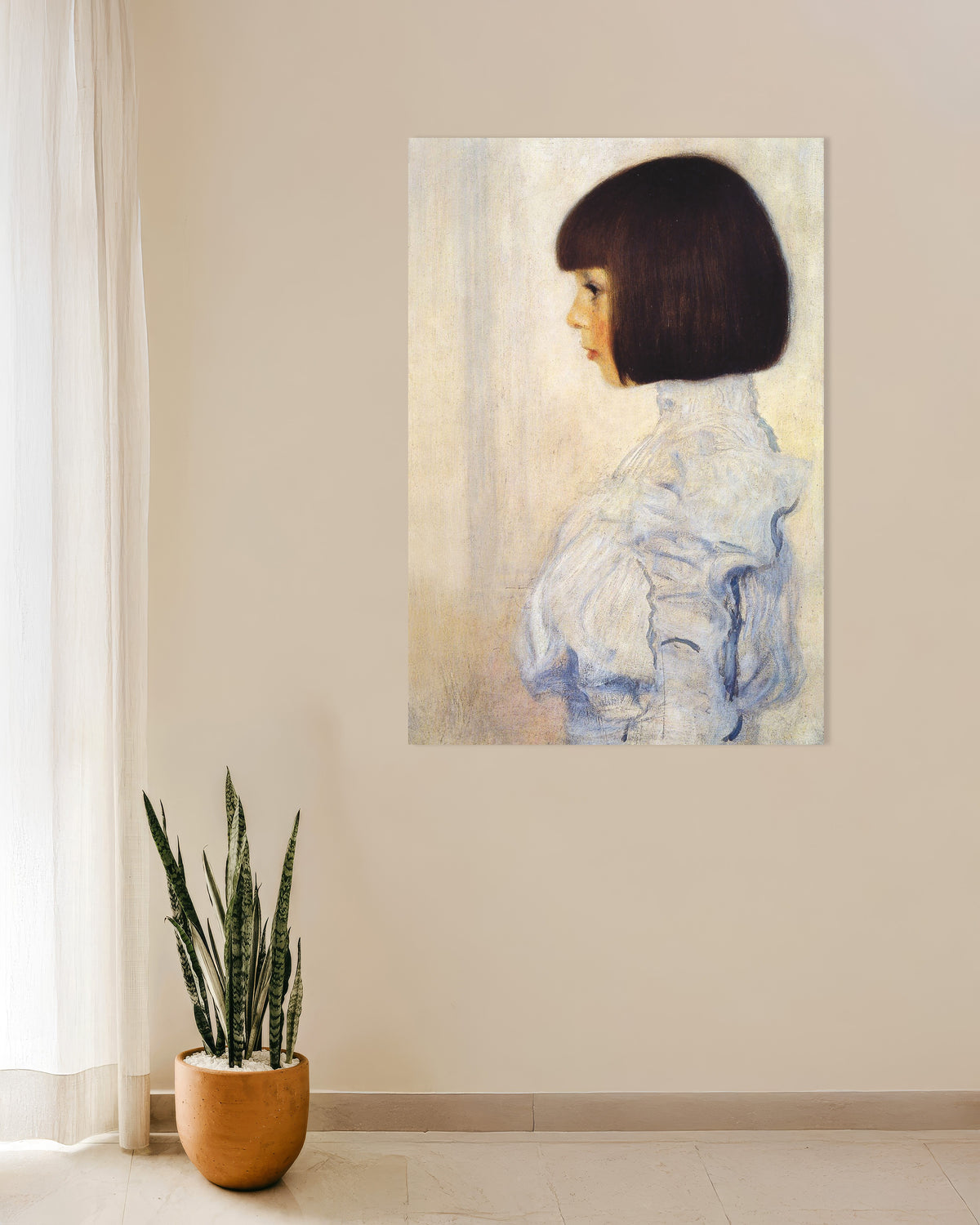 Poster Portret van Helene Klimt (1898) van Gustav Klimt