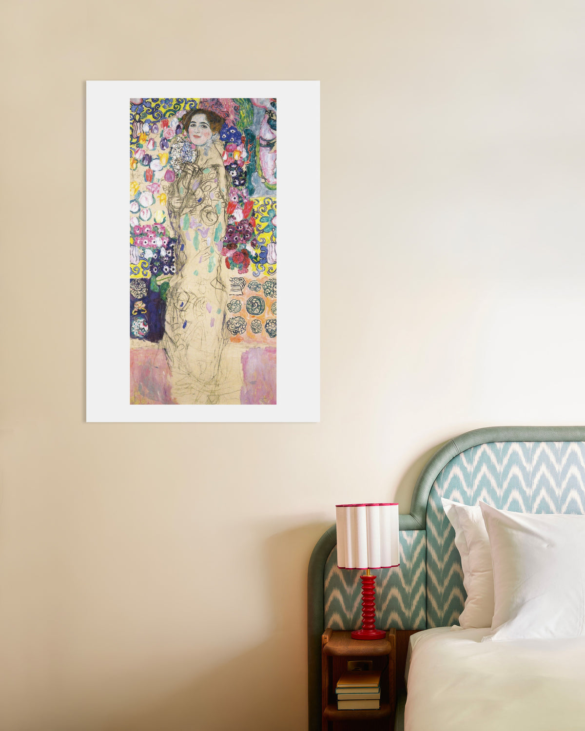 Poster Portret van Maria Munk (1917–1918) van Gustav Klimt