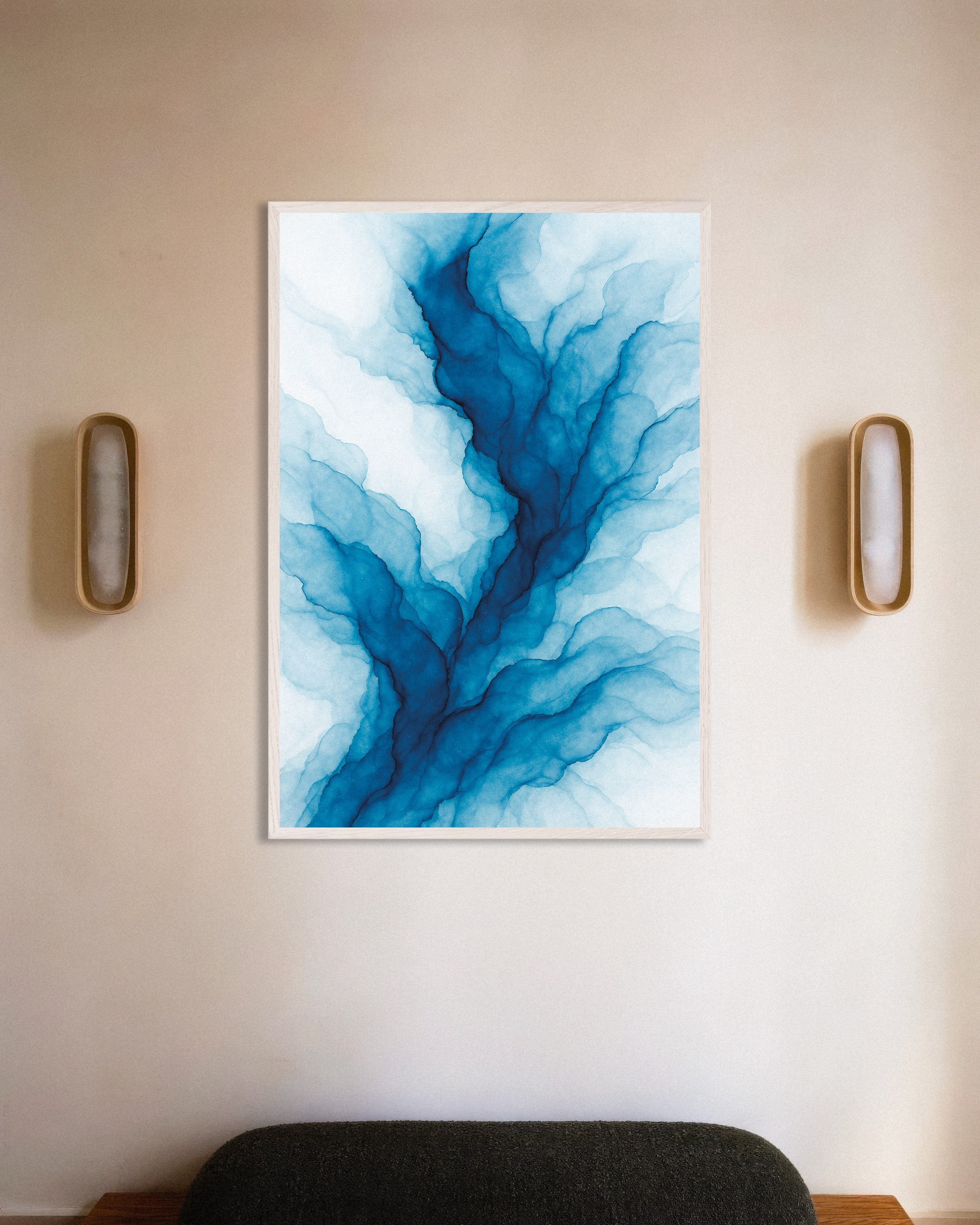 Poster of Ramifications watercolor abstract poster, with white wooden frame